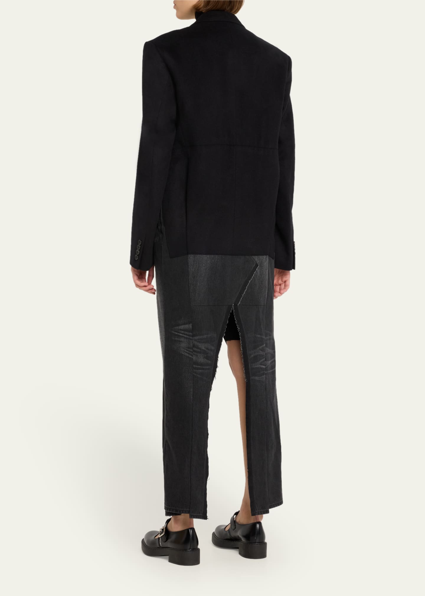 Junya Watanabe MixedMedia Wool Cashmere Denim Levis Coat Bergdorf Goodman