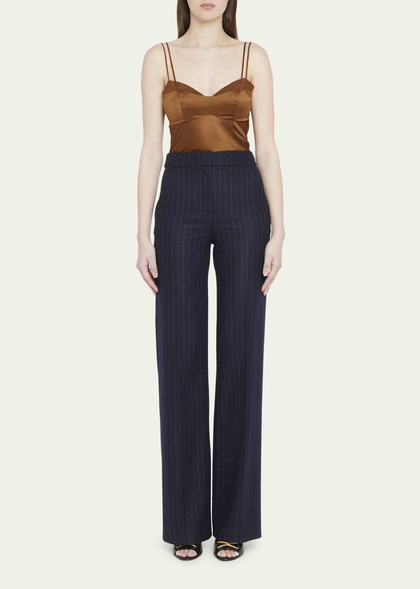 Veronica Beard Johanan Stretch-Silk Camisole in Navy