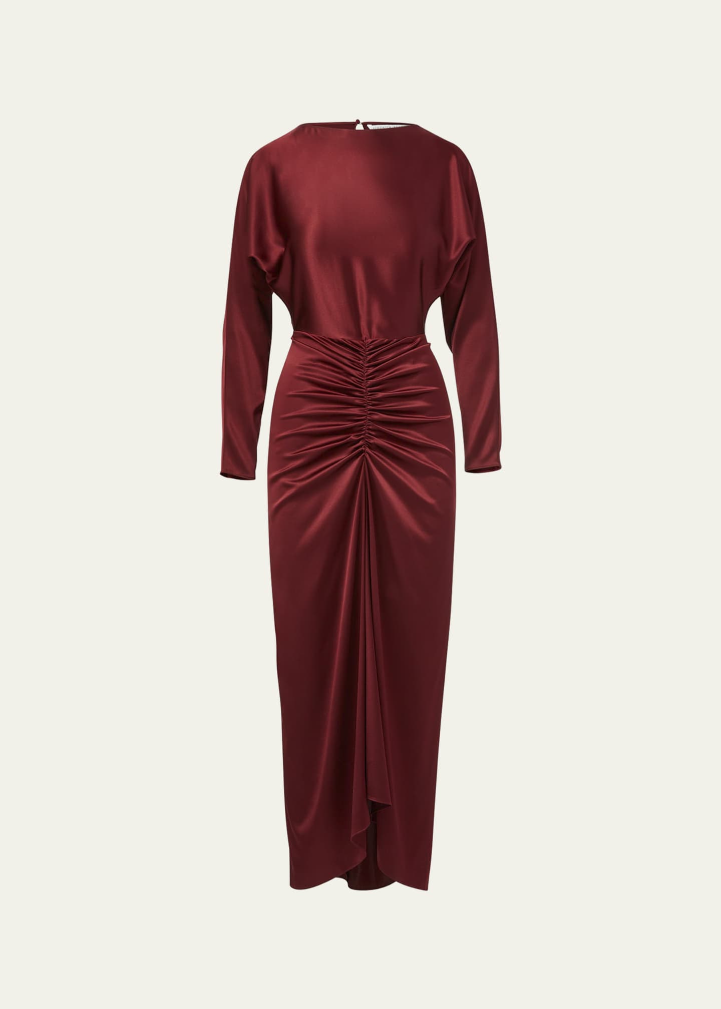 Veronica Beard Sabri Silk Long-Sleeve Ruched Maxi Dress - Bergdorf Goodman