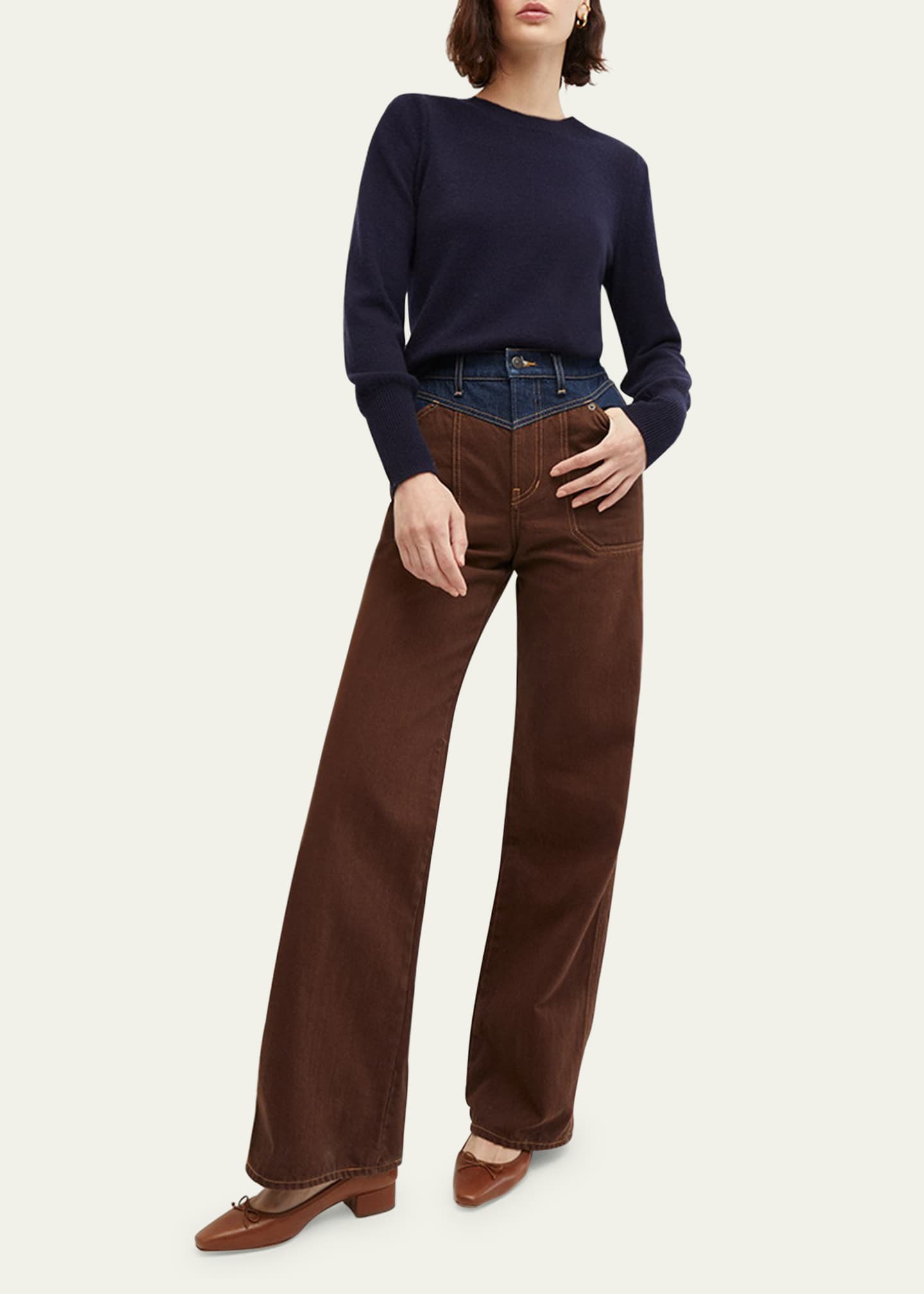 Veronica Beard Nelia Cashmere Crewneck Sweater Image 2 of 5