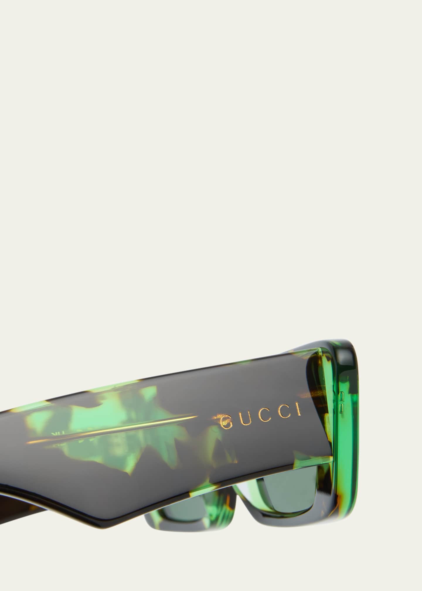 Gucci Men's Acetate Rectangle Sunglasses Image 4 of 5