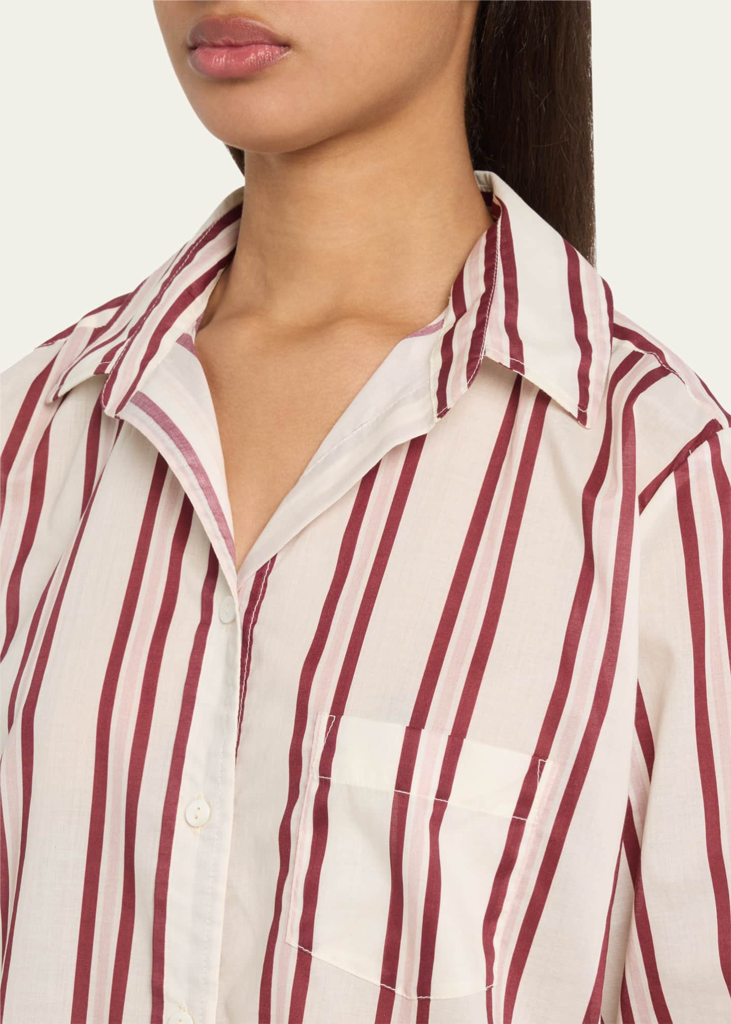 Pour Les Femmes Striped Long Sleeve Shirt Shorts Pajama Set
