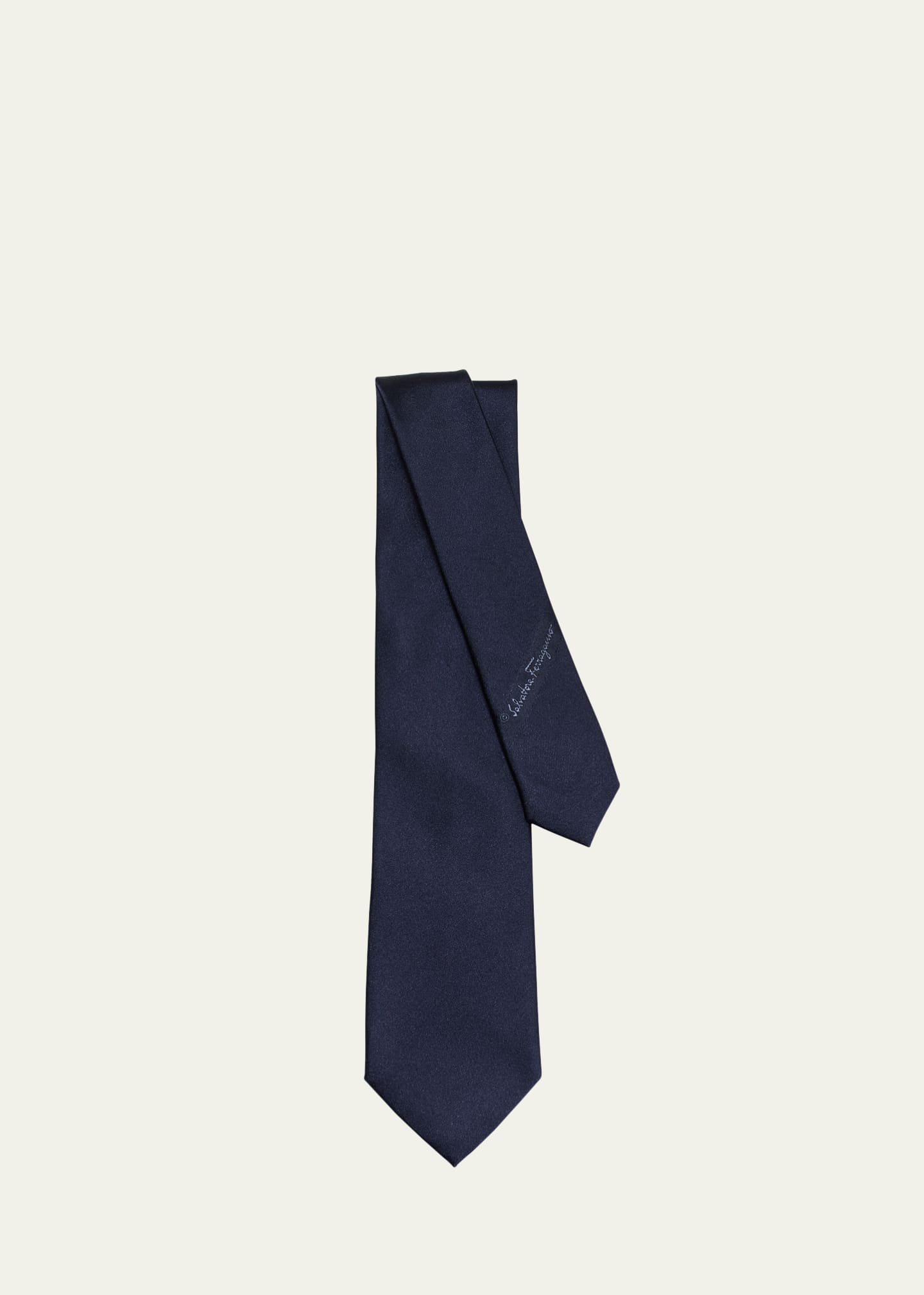 Ferragamo Men's Solid Silk Tie Image 2 of 3