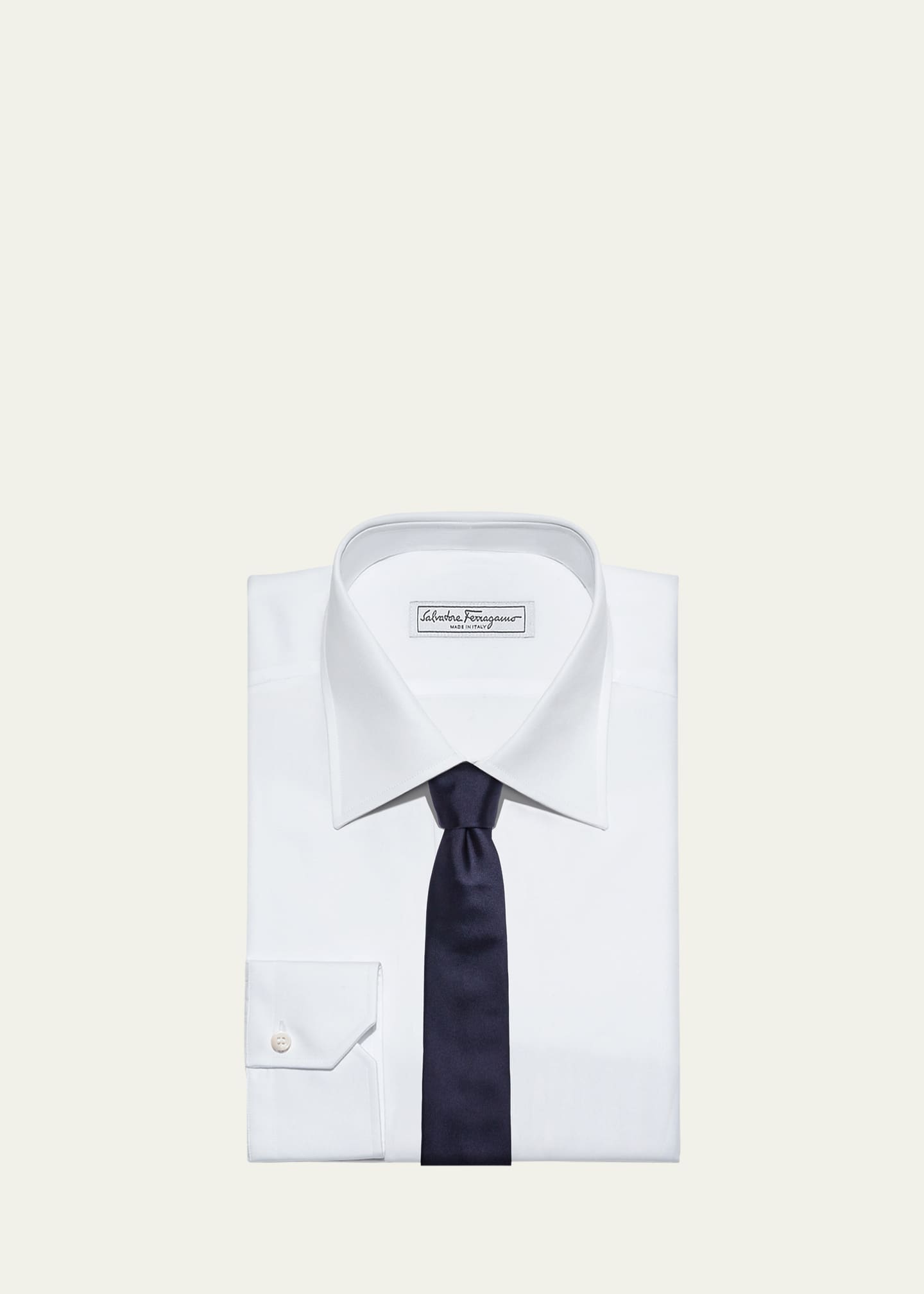Ferragamo Men's Solid Silk Tie Image 3 of 3
