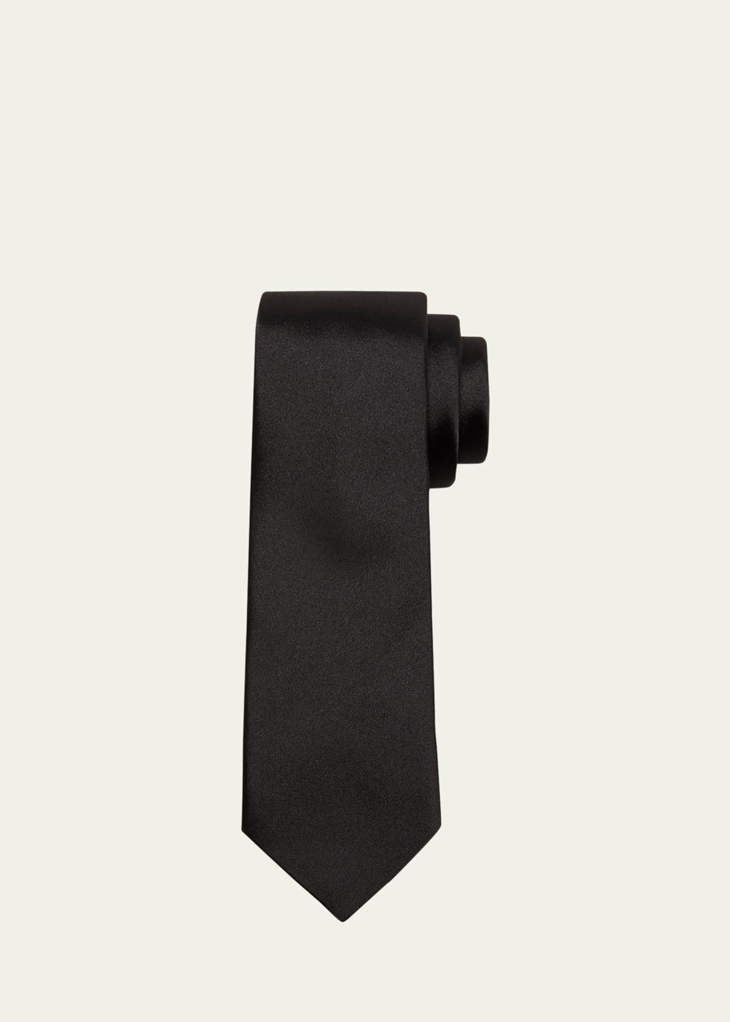 Ferragamo Men's Solid Silk Tie Image 1 of 3