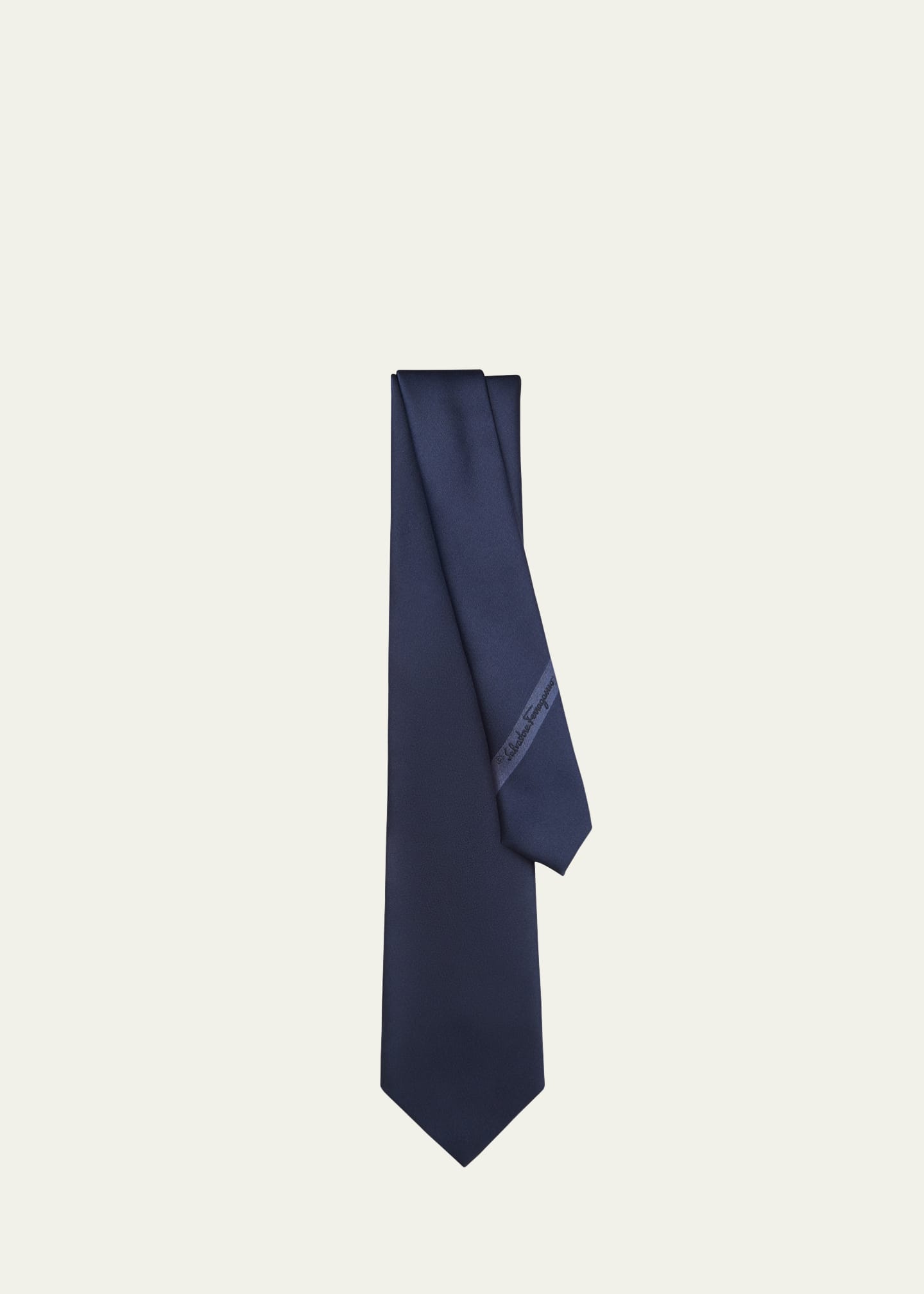 Ferragamo Men's Solid Silk Tie Image 2 of 4