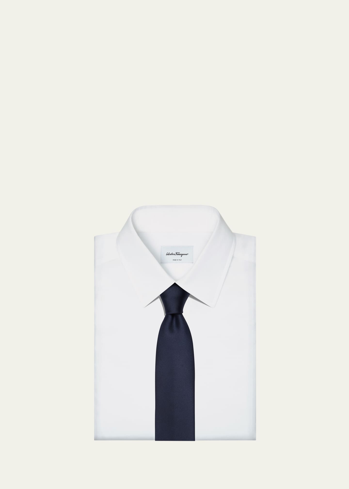 Ferragamo Men's Solid Silk Tie Image 3 of 4