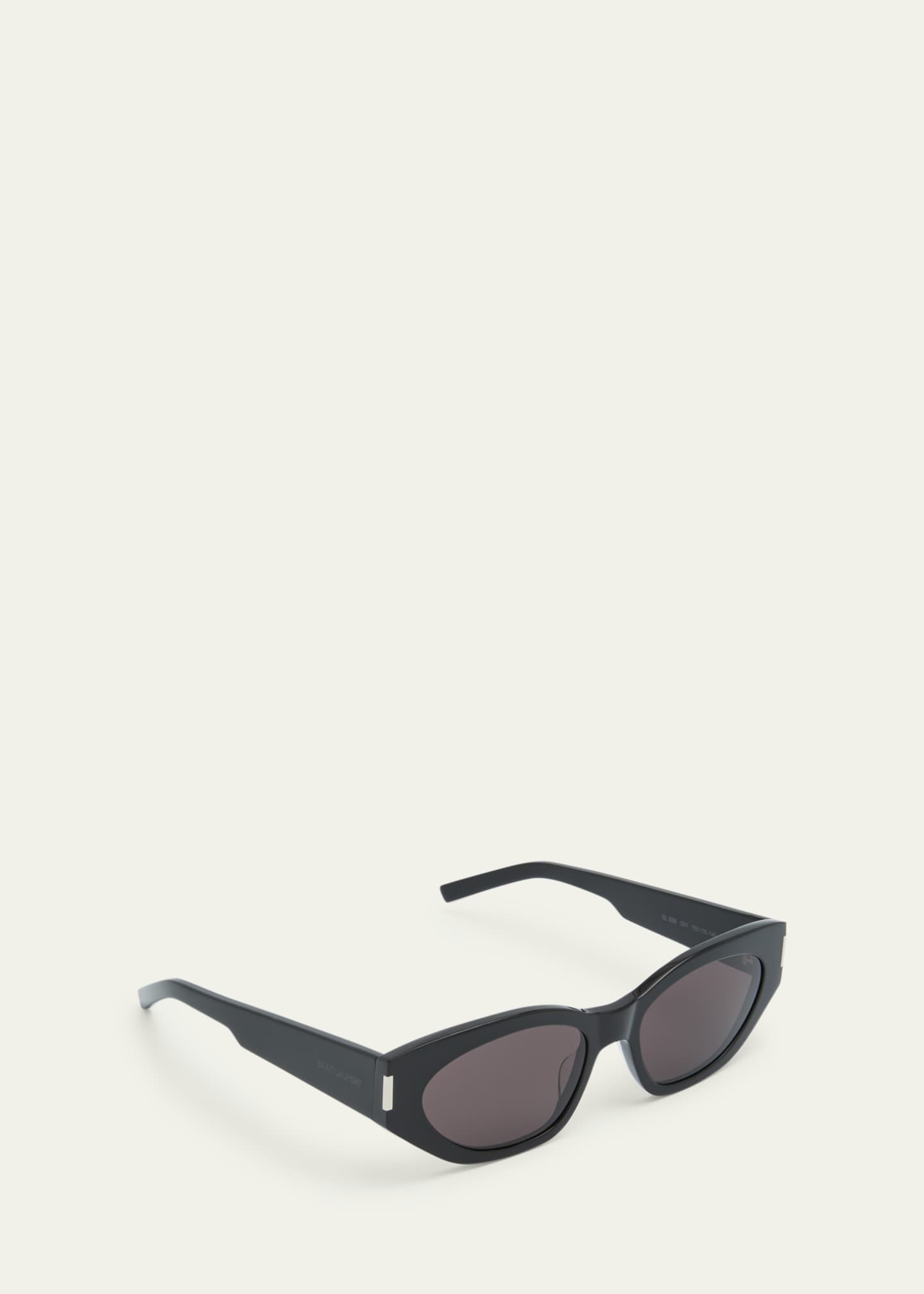 Saint Laurent Monochrome Acetate & Metal Cat-Eye Sunglasses Image 2 of 5