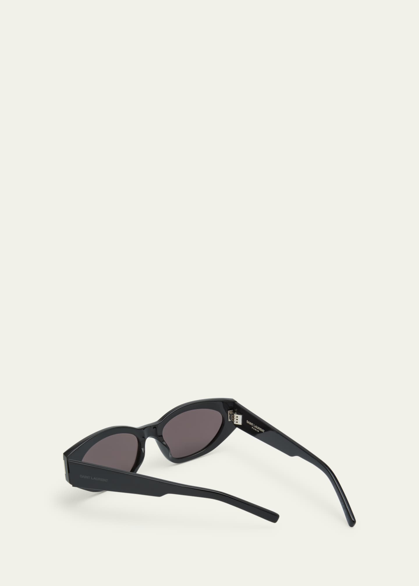 Saint Laurent Monochrome Acetate & Metal Cat-Eye Sunglasses Image 3 of 5