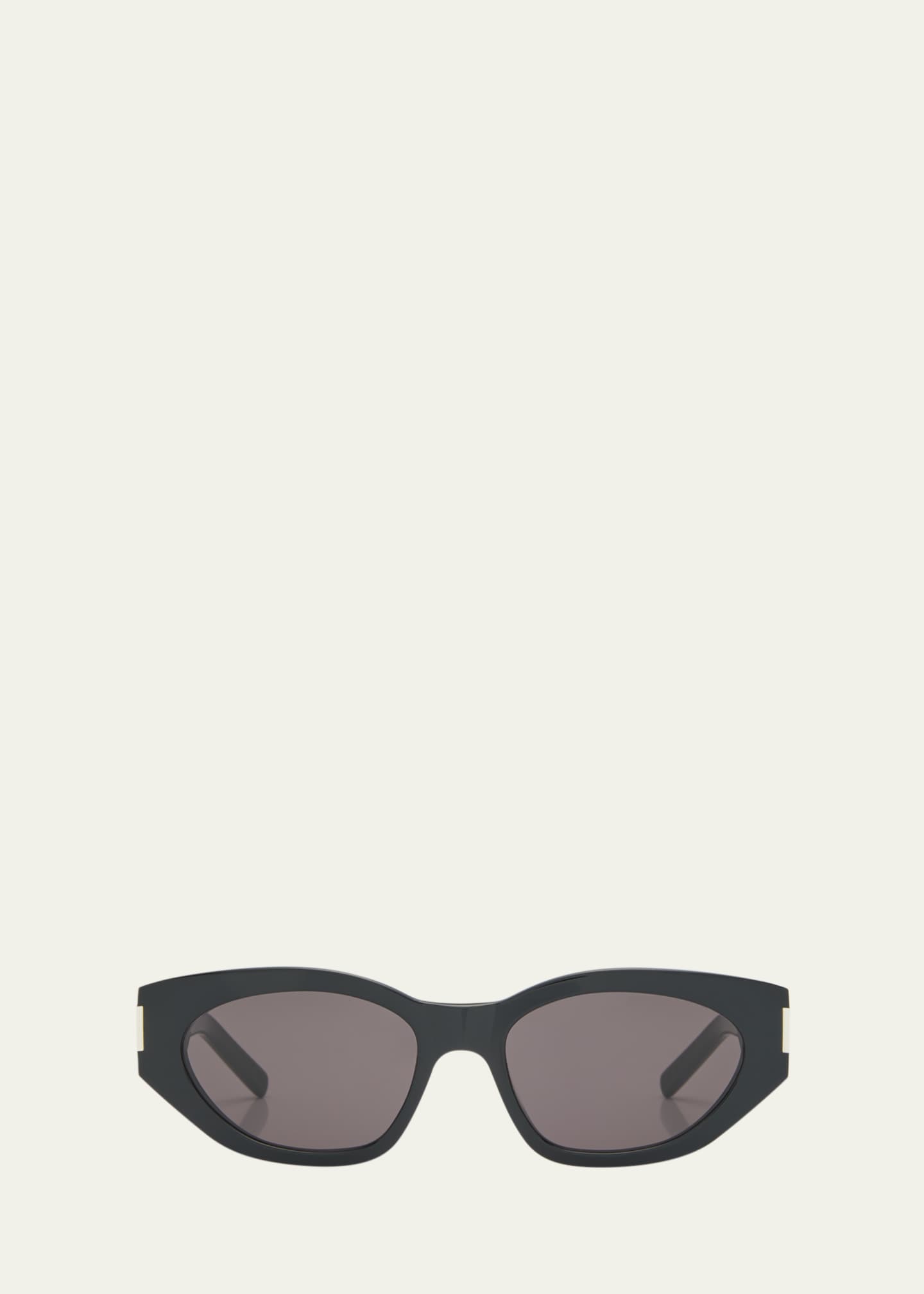Saint Laurent Monochrome Acetate & Metal Cat-Eye Sunglasses Image 1 of 5