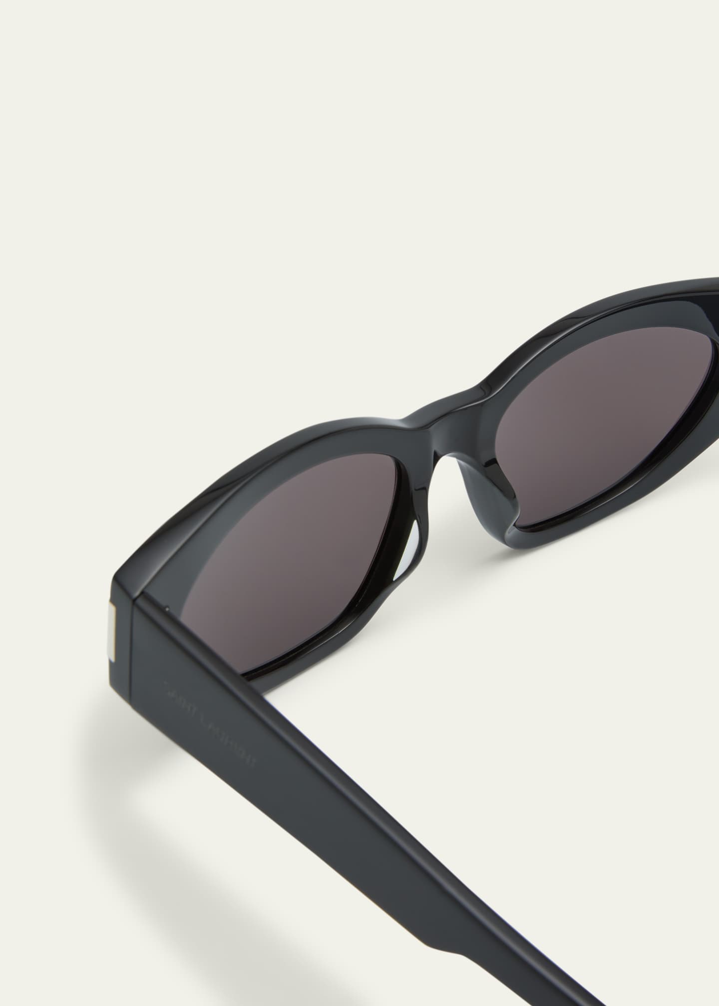 Saint Laurent Monochrome Acetate & Metal Cat-Eye Sunglasses Image 5 of 5