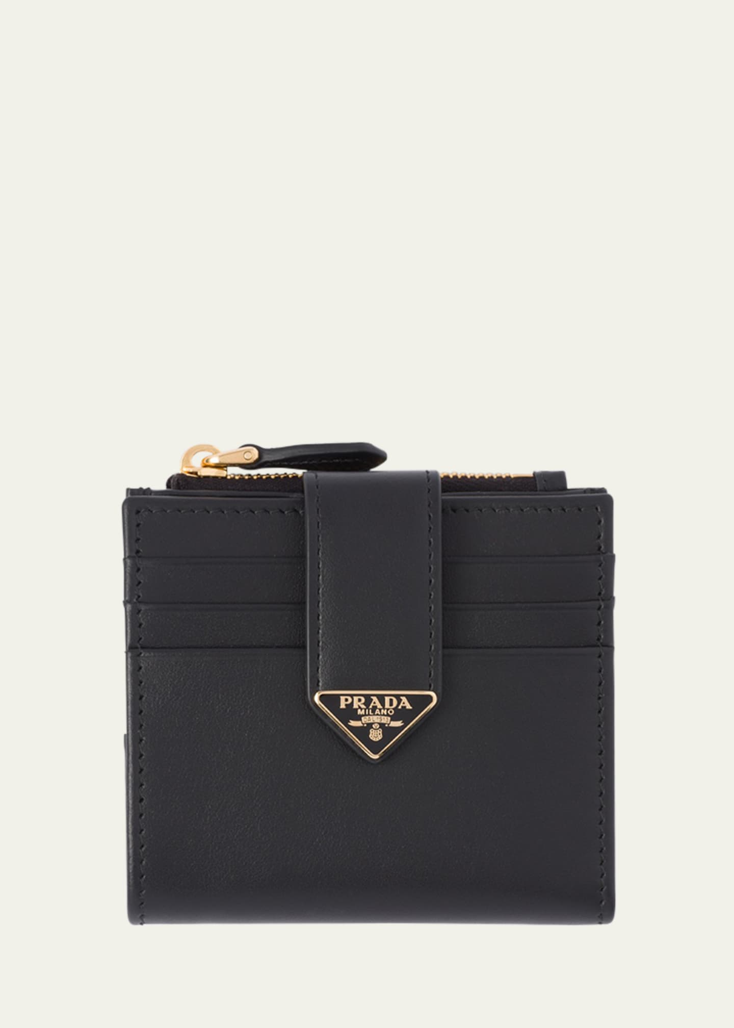 Prada Nero Saffiano Money Clip Wallet, Designer Brand