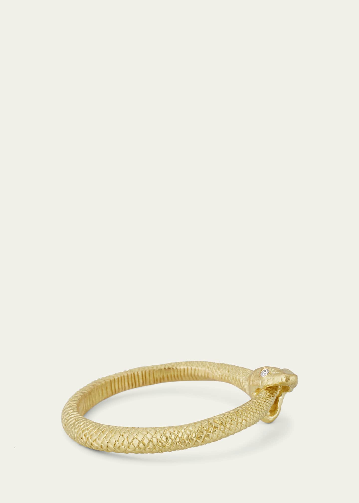 Anthony Lent 18K Yellow Gold Ouroboros Ring with Diamonds Image 3 of 4