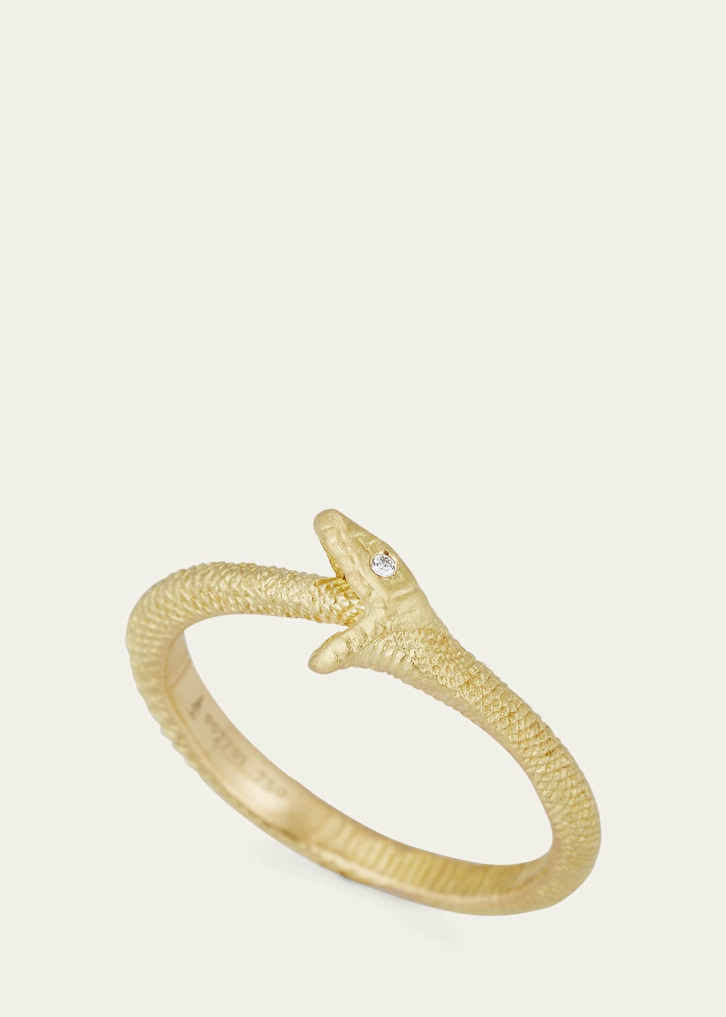 Anthony Lent 18K Yellow Gold Ouroboros Ring with Diamonds Image 4 of 4