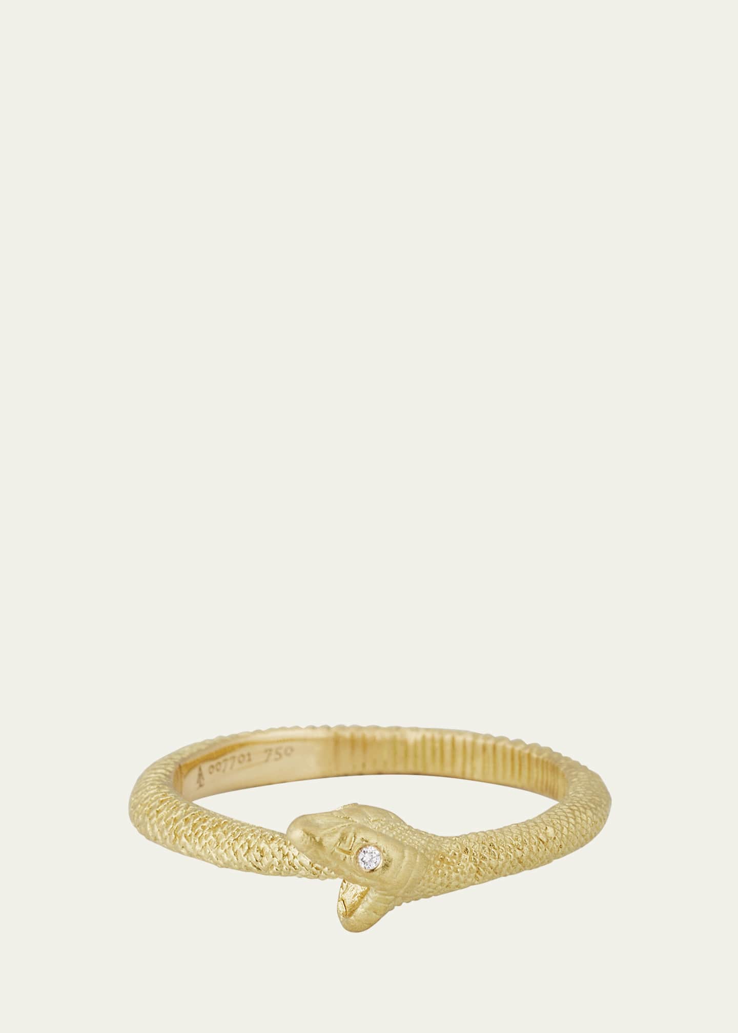 Anthony Lent 18K Yellow Gold Ouroboros Ring with Diamonds Image 1 of 4
