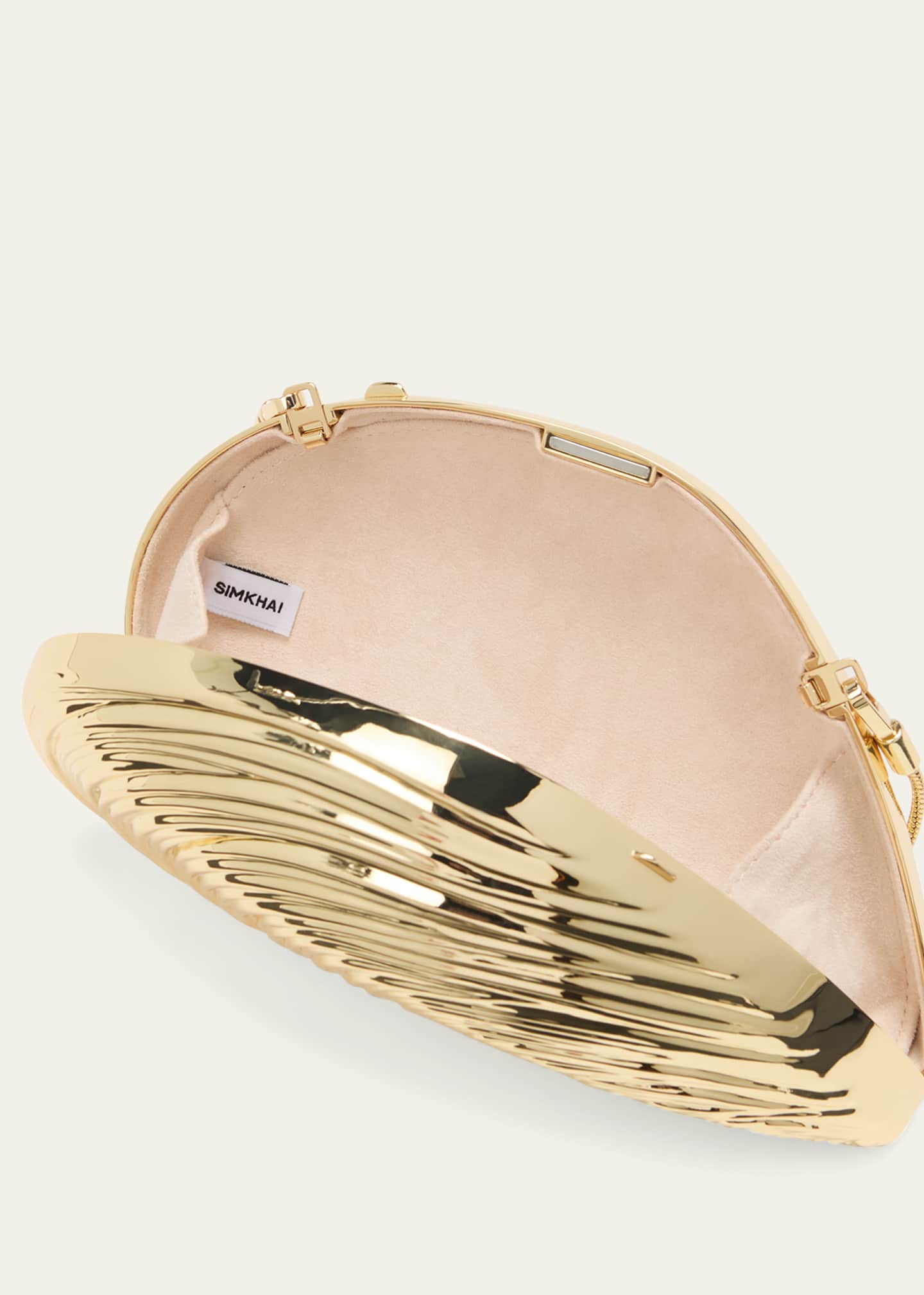 SIMKHAI Bridget Metal Oyster Shell Clutch Bag Image 4 of 5