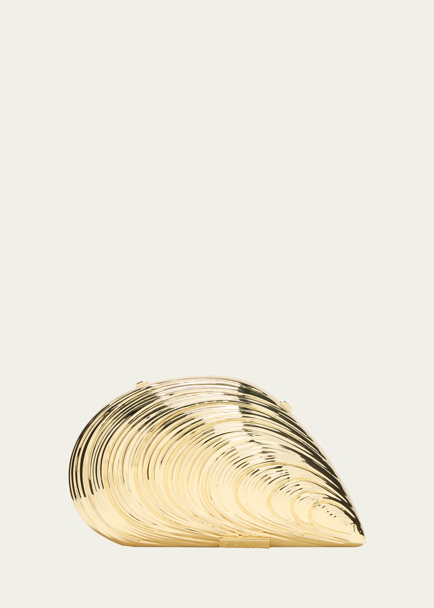 SIMKHAI Bridget Metal Oyster Shell Clutch Bag Image 1 of 5