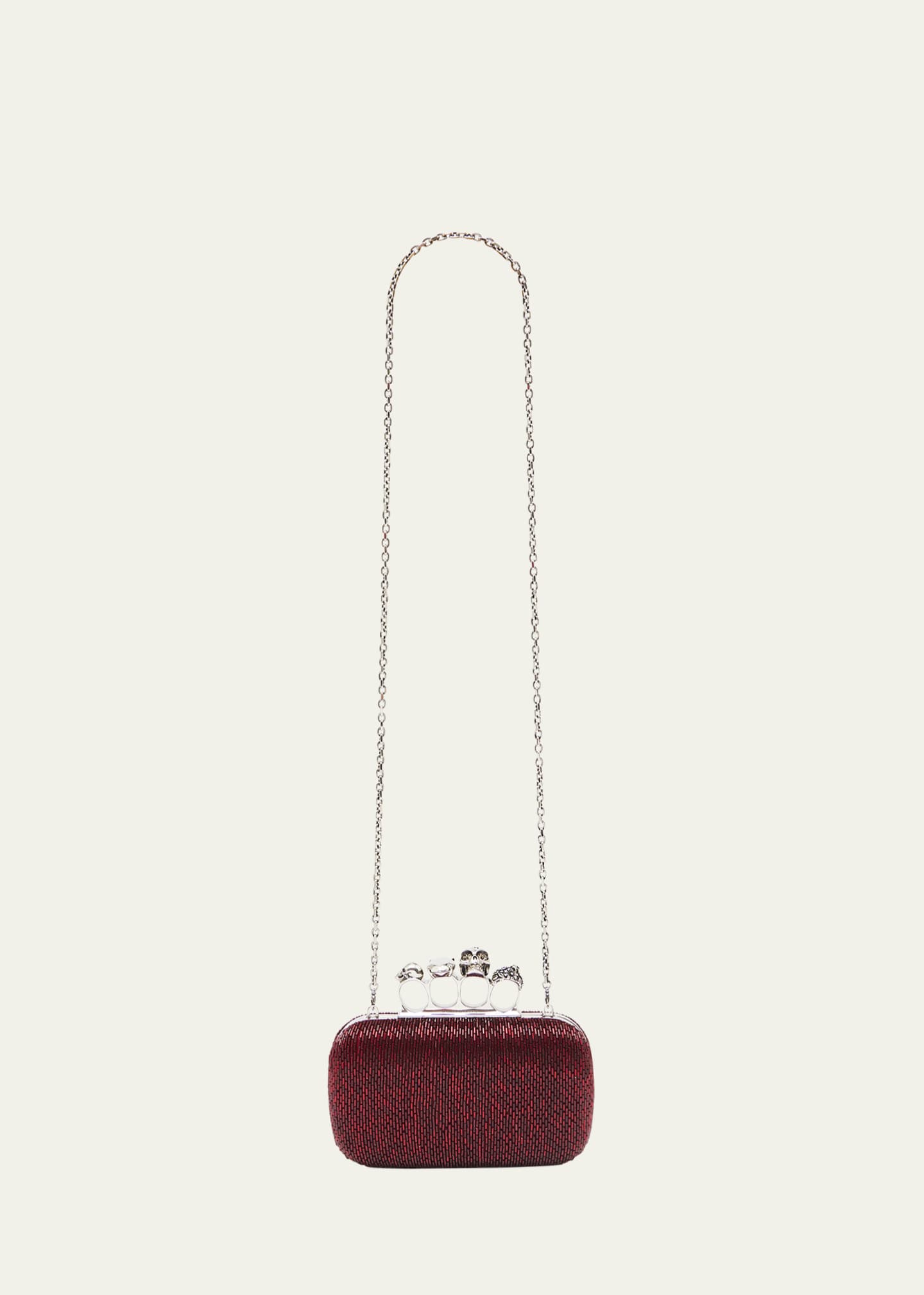 Alexander mcqueen red discount clutch