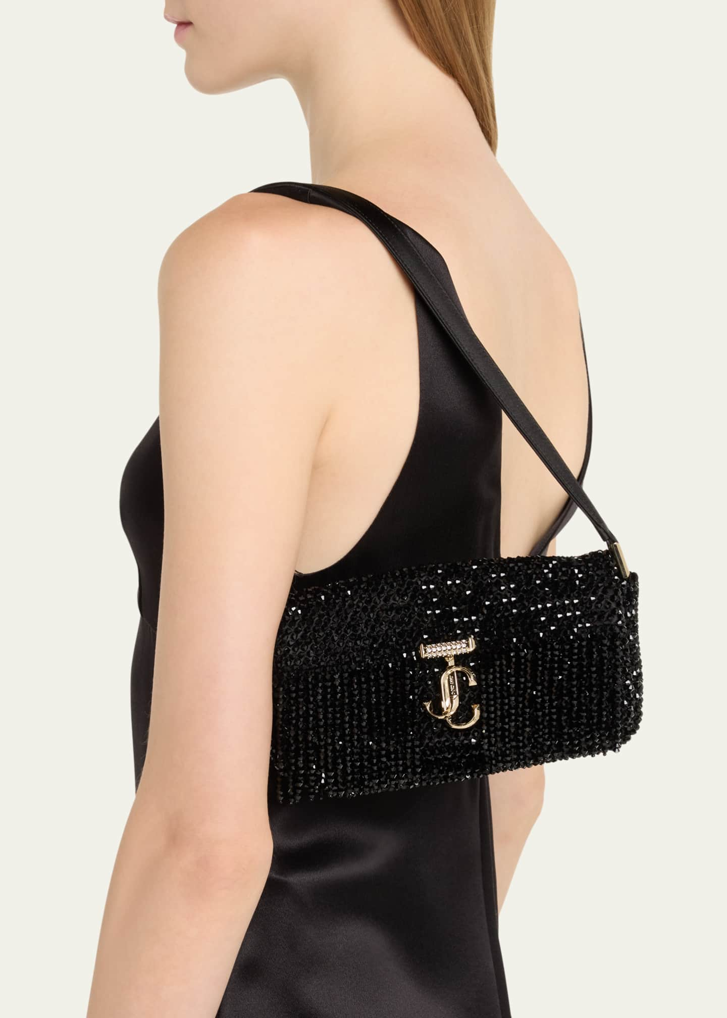 Jimmy Choo Avenue Mini Crystal Fringe Shoulder Bag