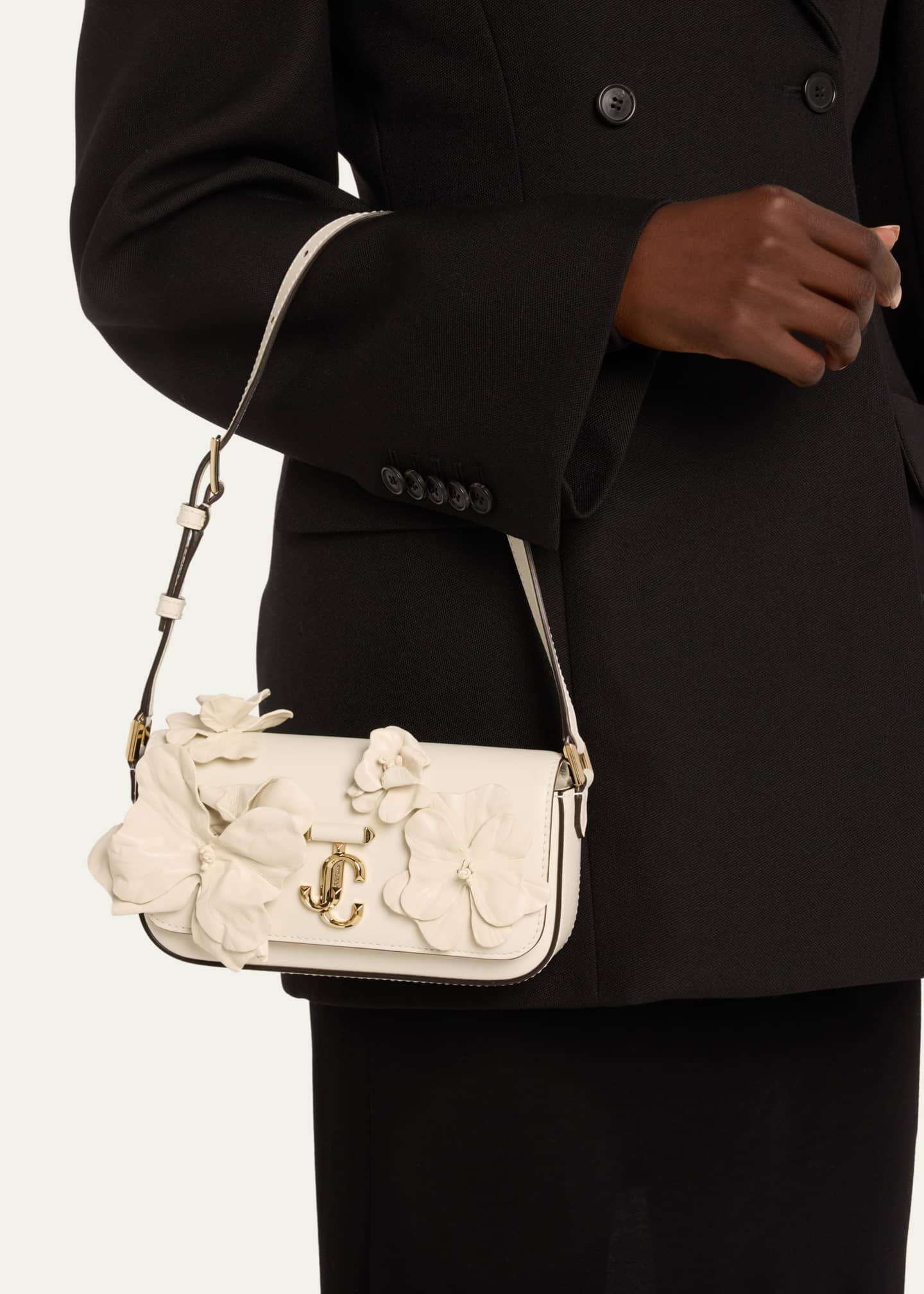 Jimmy Choo Avenue Mini Flower Leather Shoulder Bag - Bergdorf Goodman