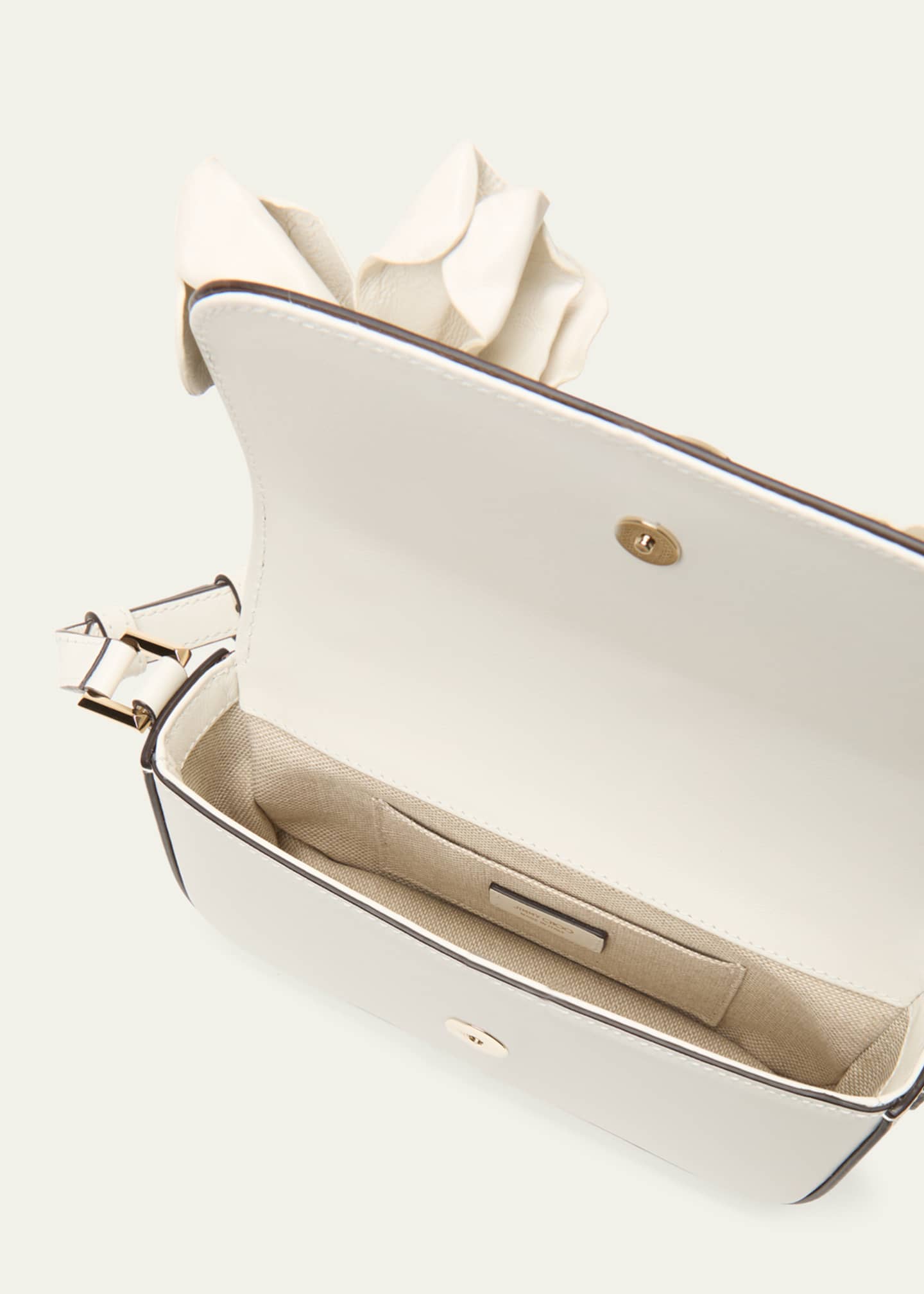 Jimmy Choo Avenue Mini Flower Leather Shoulder Bag