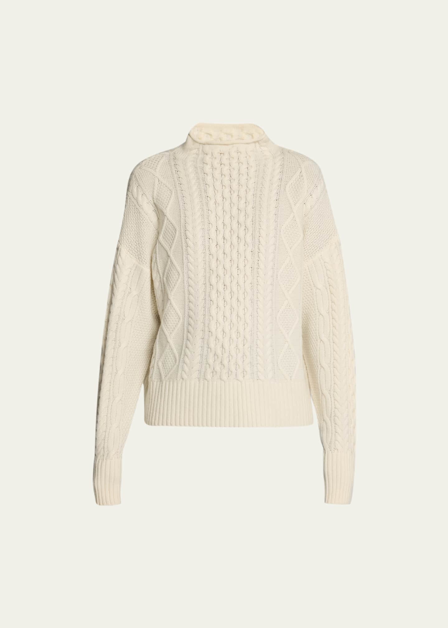 Kule The Cable Lucca Wool and Cashmere Sweater - Bergdorf Goodman