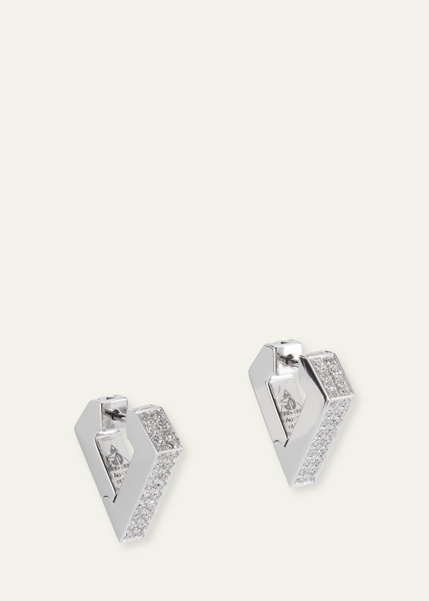 18k White Gold Medium Diamond Brute Diamanti Earrings