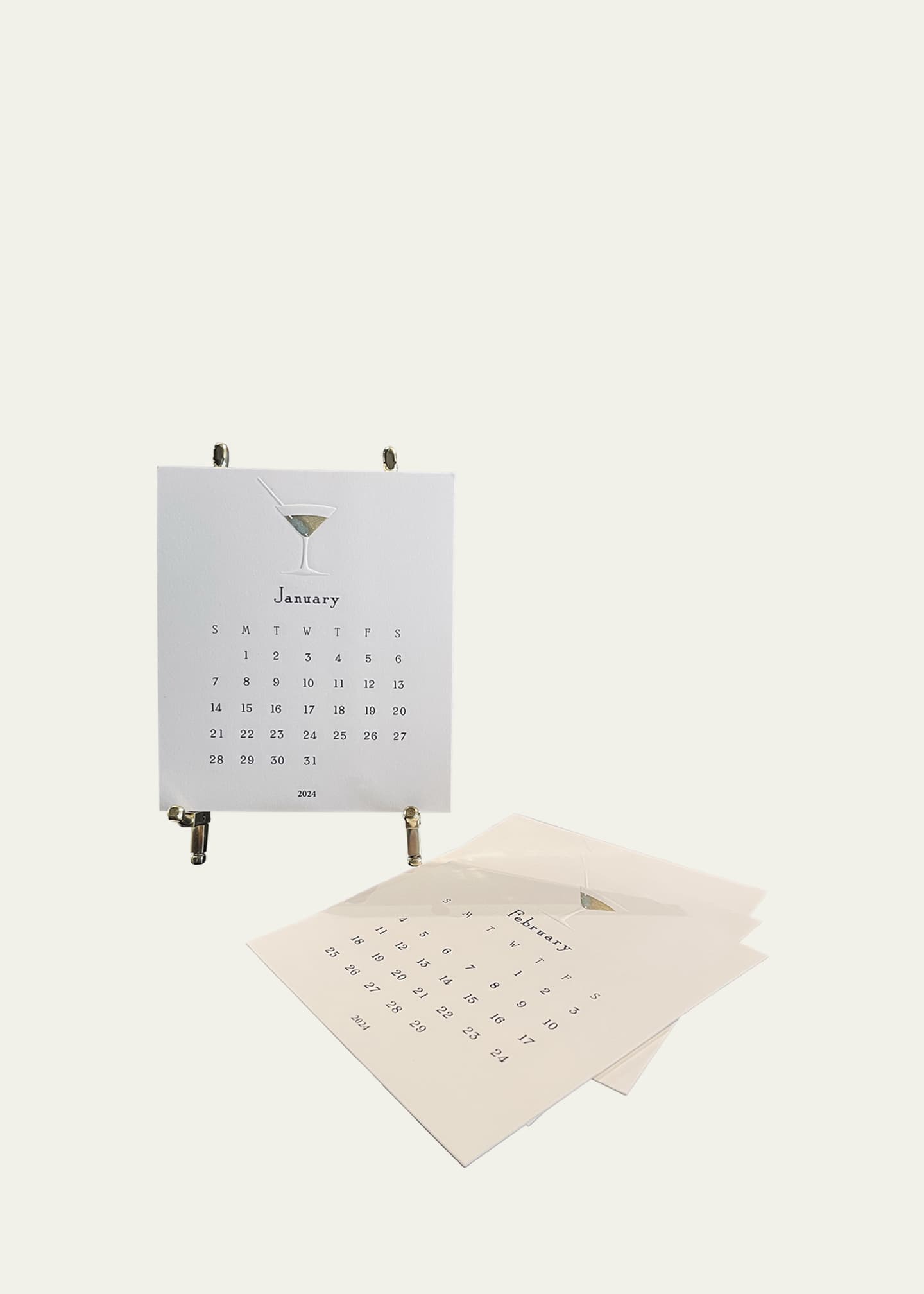 Martin Frampton Martini 2024 Calendar with Gold Easel Bergdorf Goodman