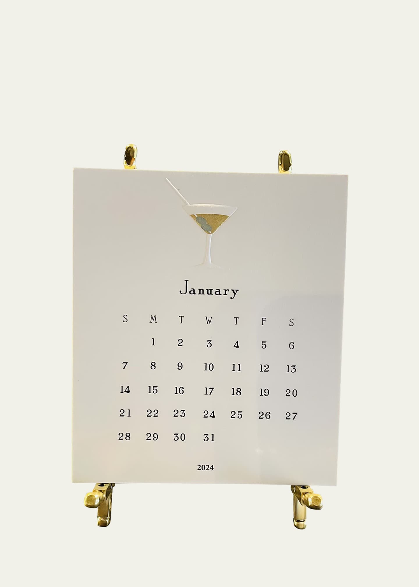 Martin Frampton Martini 2024 Calendar with Gold Easel Bergdorf Goodman