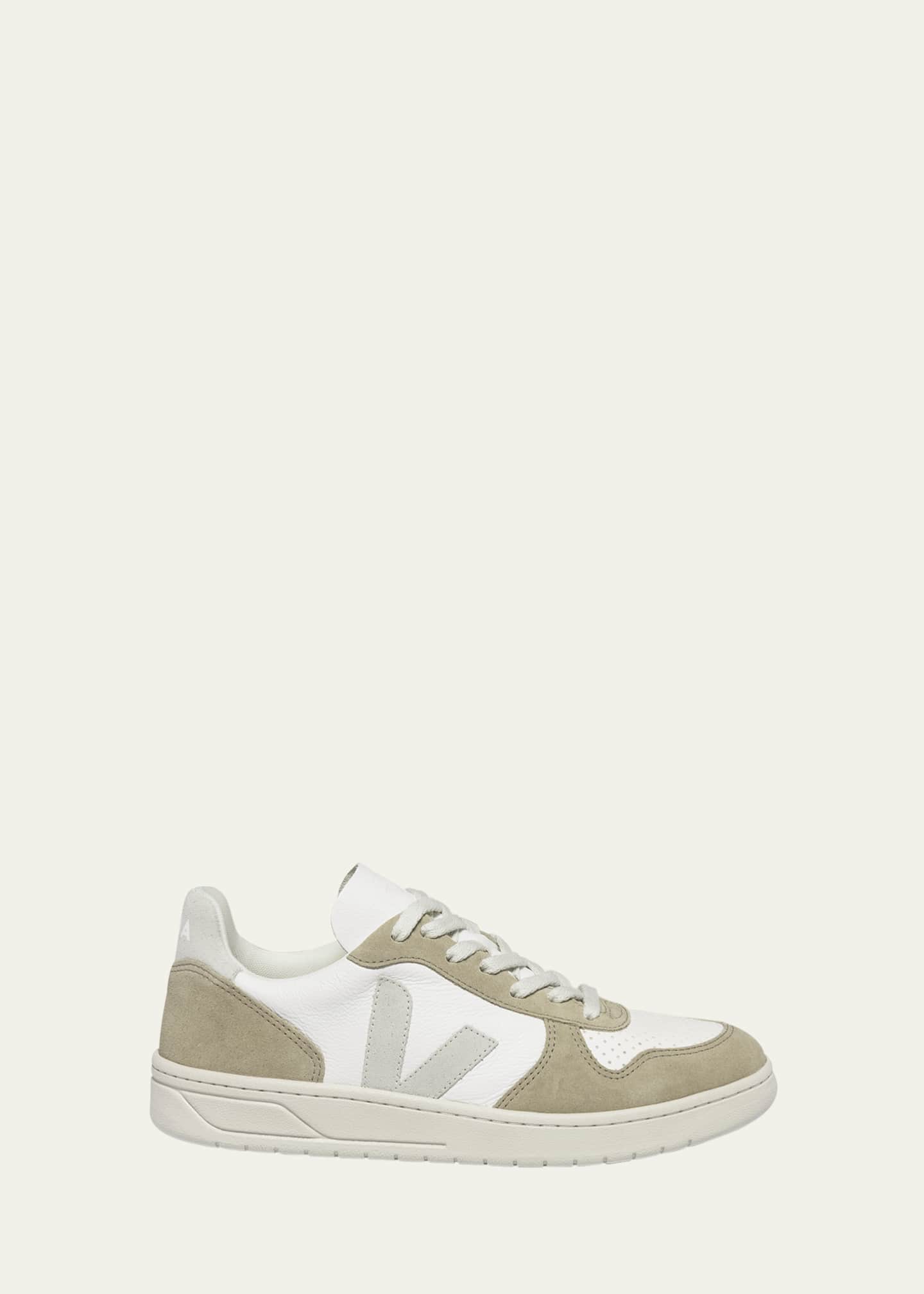 VEJA V 10 Mixed Leather Low Top Sneakers Bergdorf Goodman