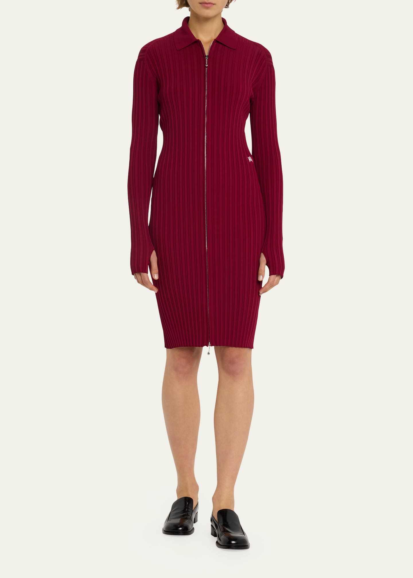 Burberry Ribbed Knit ZipUp Dress Bergdorf Goodman