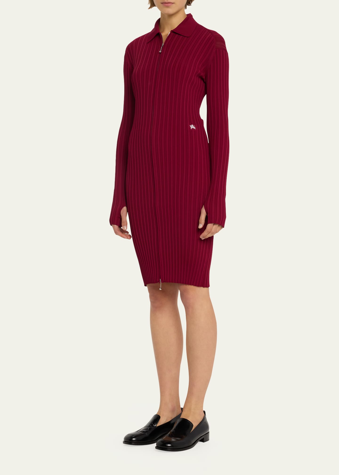 Burberry Ribbed Knit ZipUp Dress Bergdorf Goodman