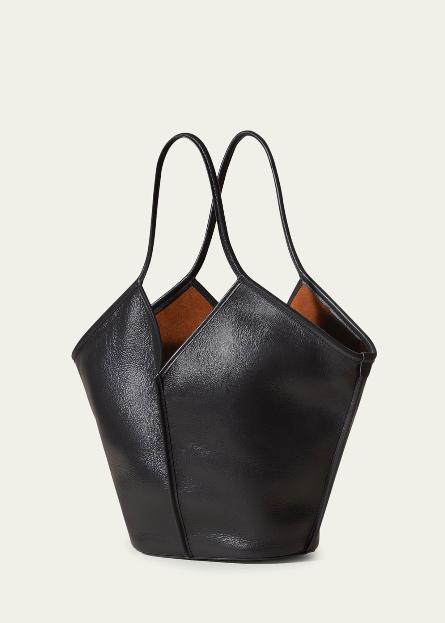 Black Calella leather tote bag, Hereu