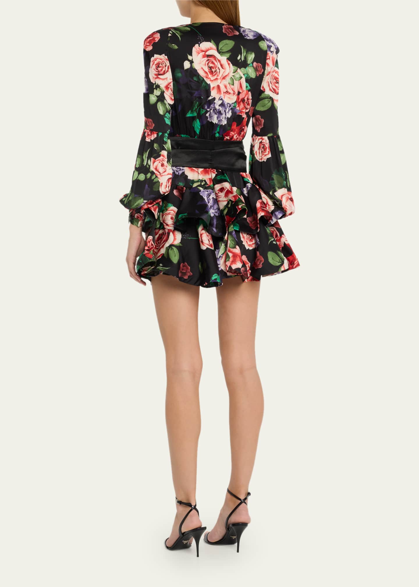 Bronx and Banco Bedouin Rose Tiered Floral-Print Mini Dress - Bergdorf ...