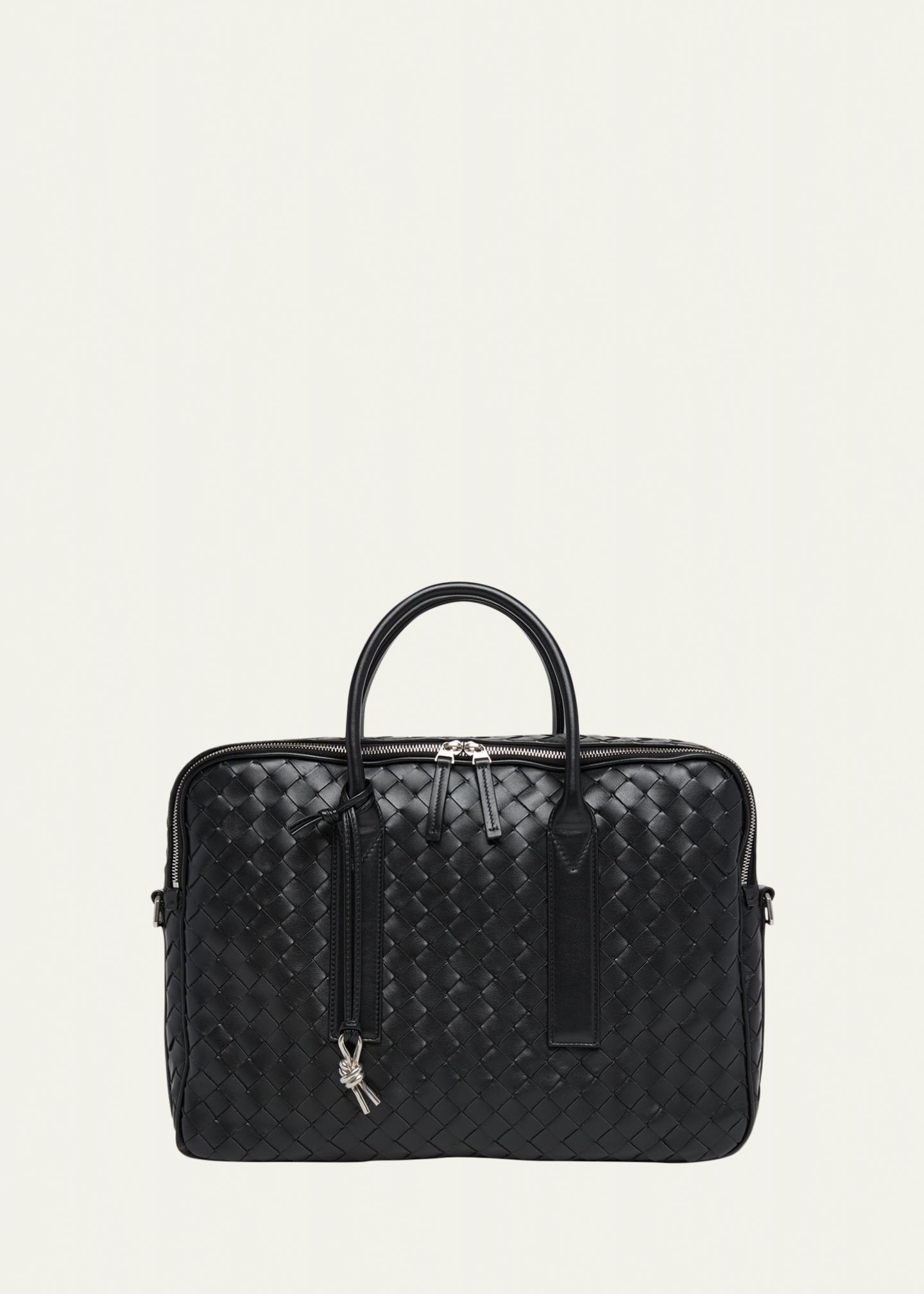 Bottega Veneta Men's Getaway Intrecciato Large Briefcase