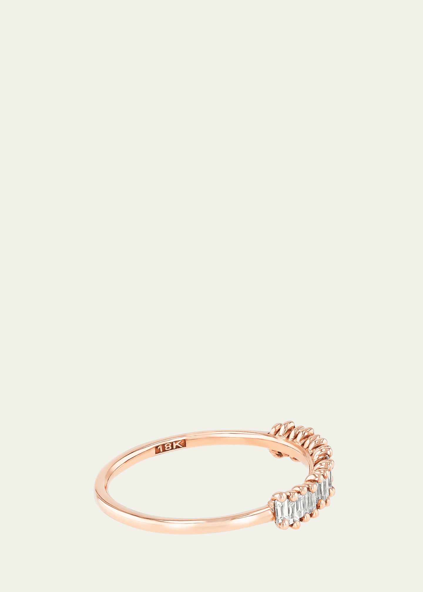 Suzanne Kalan Classic 18K Rose Gold Diamond Stacker Band, Size 6 Image 3 of 3