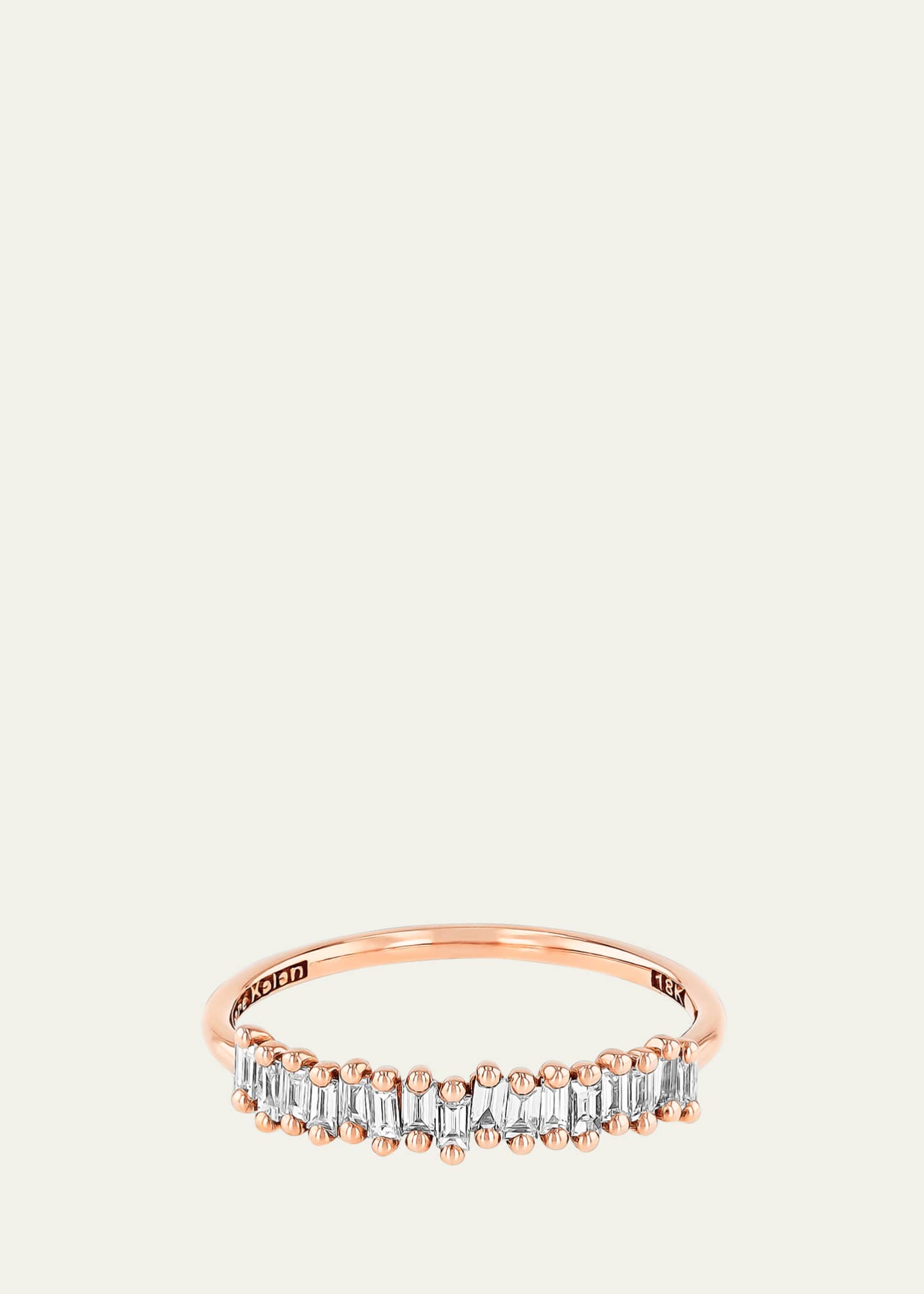 Suzanne Kalan Classic 18K Rose Gold Diamond Stacker Band, Size 6 Image 1 of 3