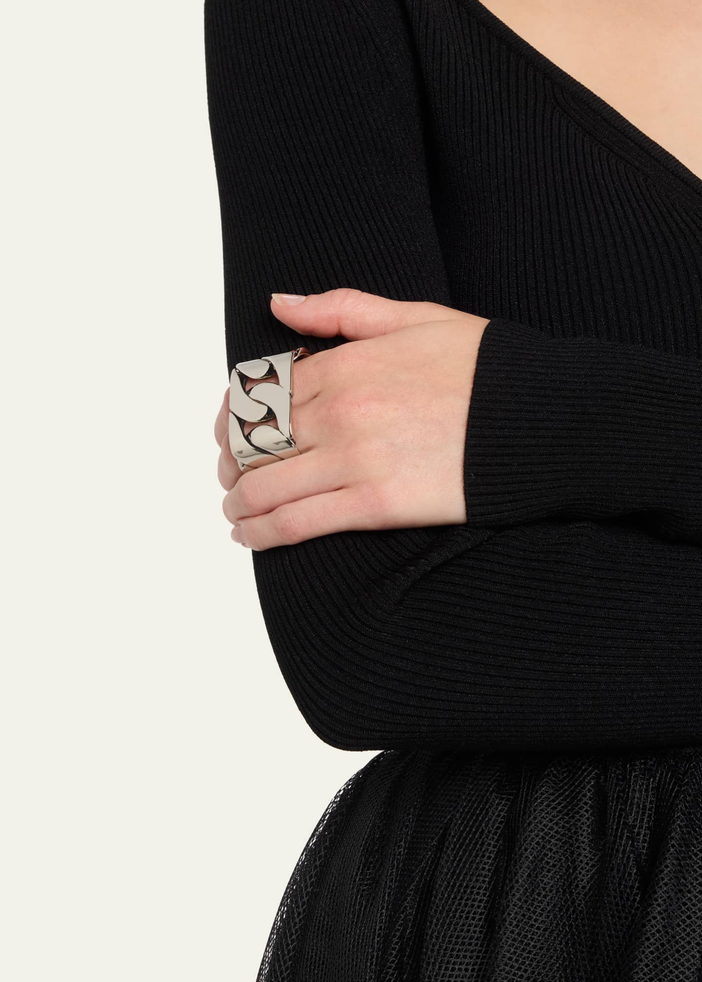 McQueen 2 Finger Chain Ring Image 2 of 4