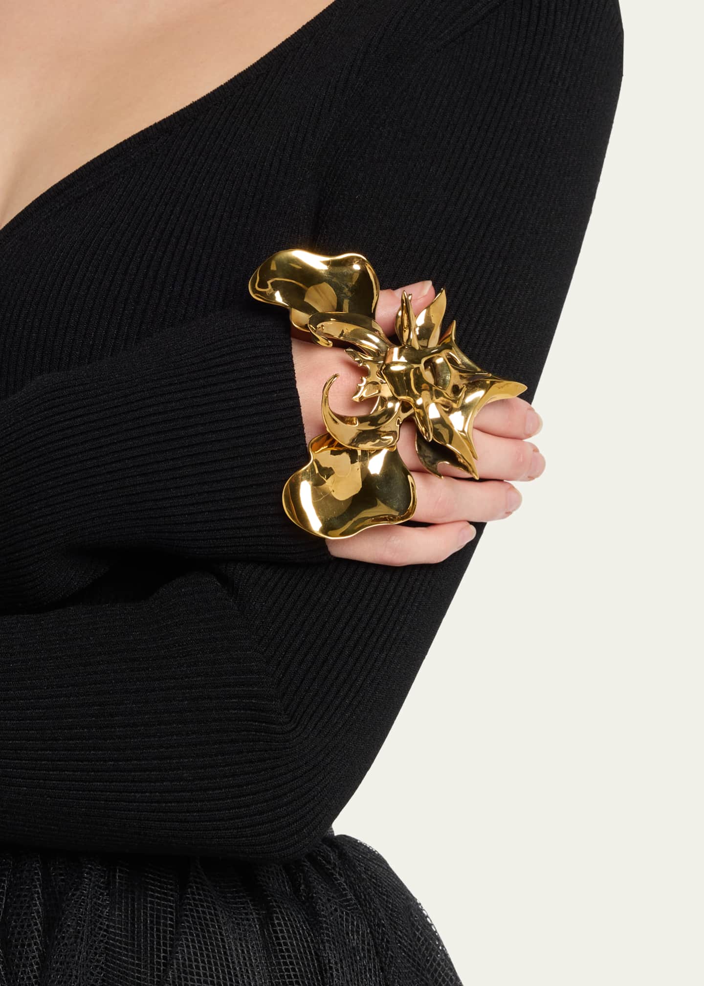McQueen Orchid Gold-Tone Ring Image 2 of 4