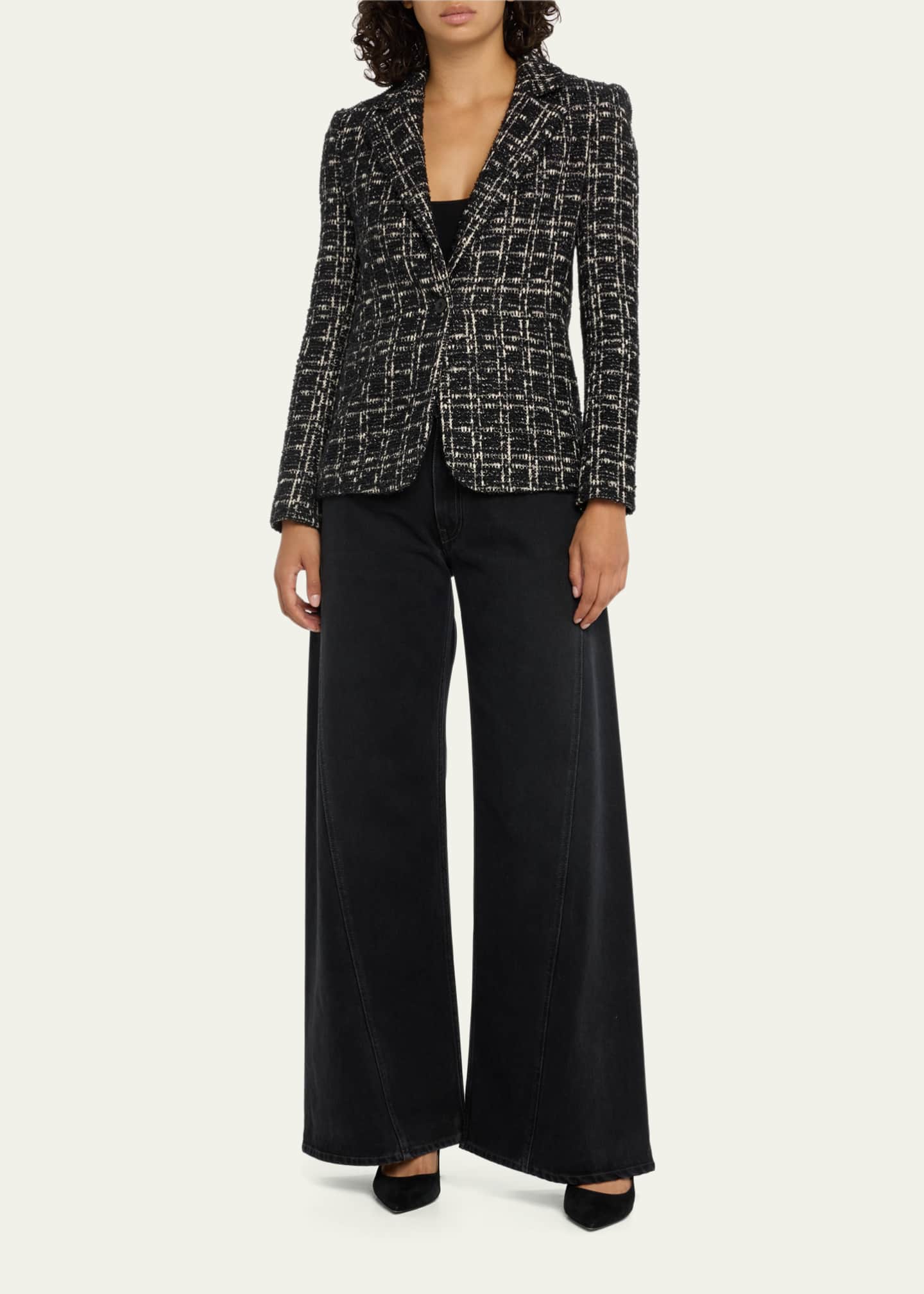 Fitted tweed on sale blazer