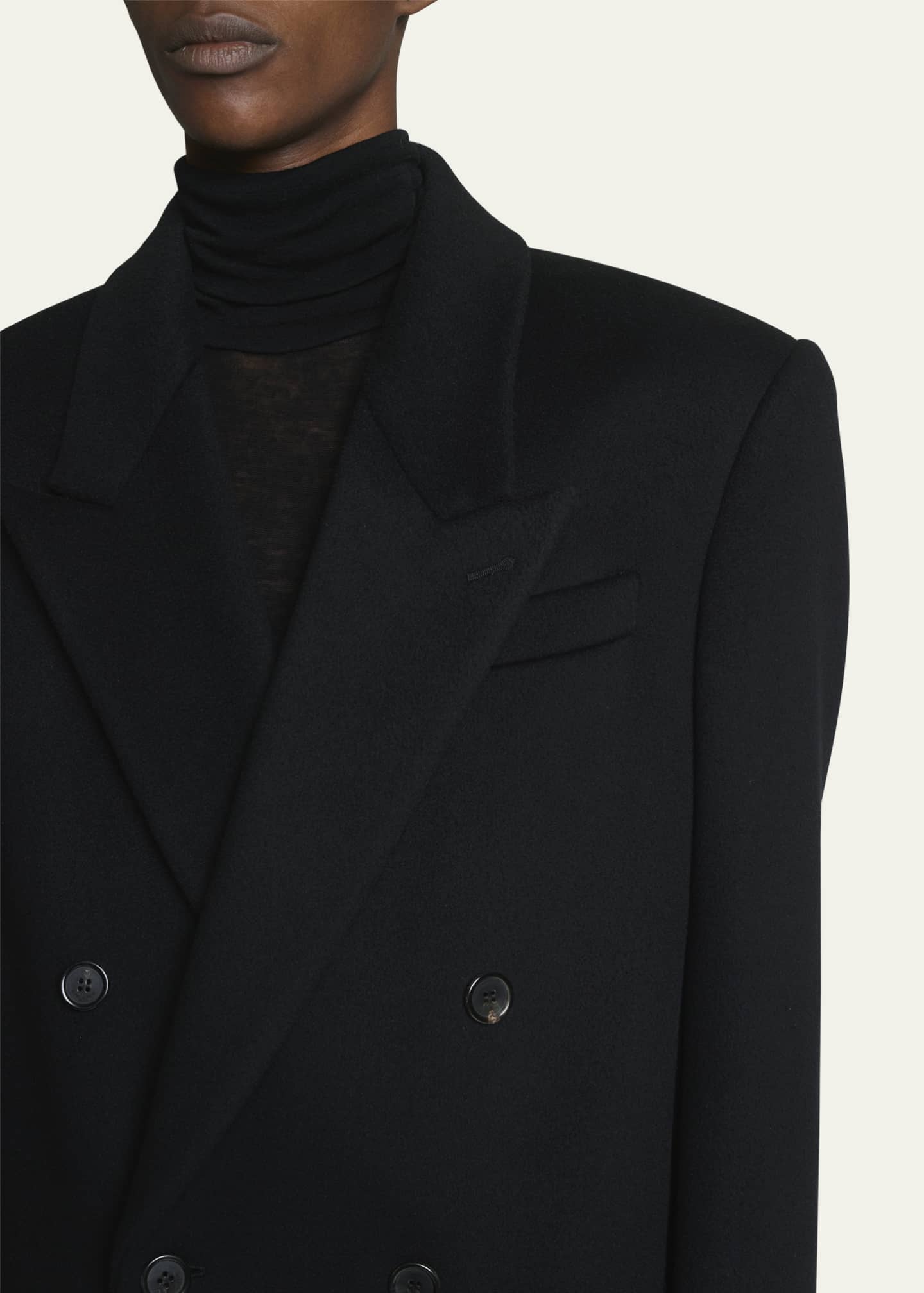Saint Laurent Men's Double Breasted Wool Jacket Blue