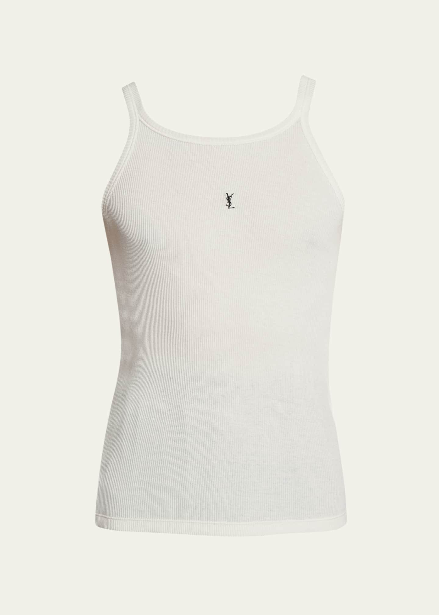 Saint Laurent Men's Jersey Fine Rib Tank Top - Bergdorf Goodman