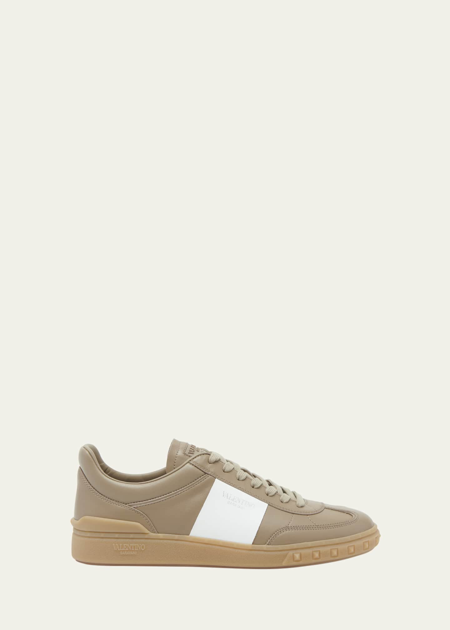 Valentino Garavani Men s Upvillage Leather Low top Sneakers Beige Men s 43 EU 10d Us Sneakers Trainers Low top Sneakers