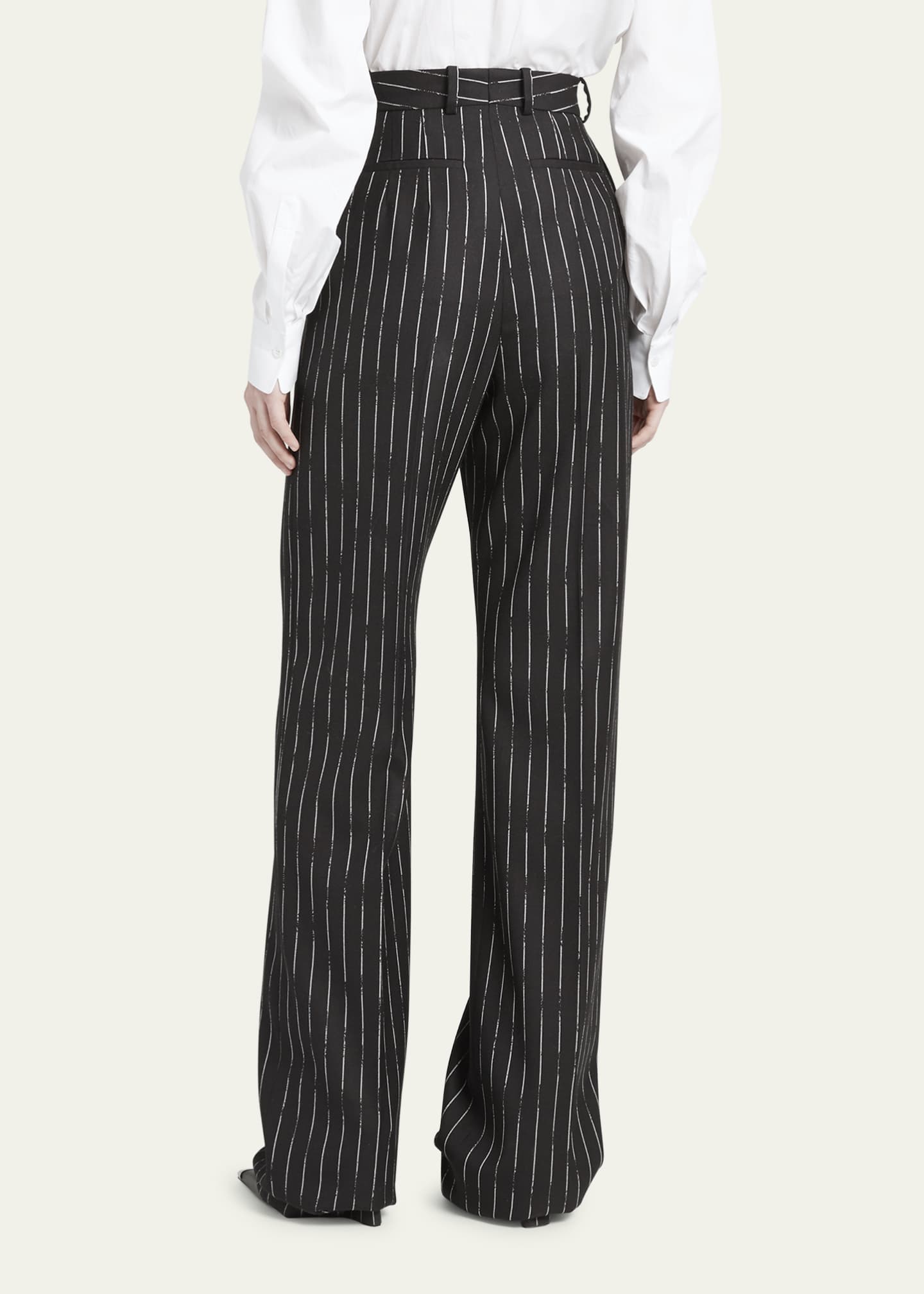 Alexander McQueen Wide Leg Trouser in Black