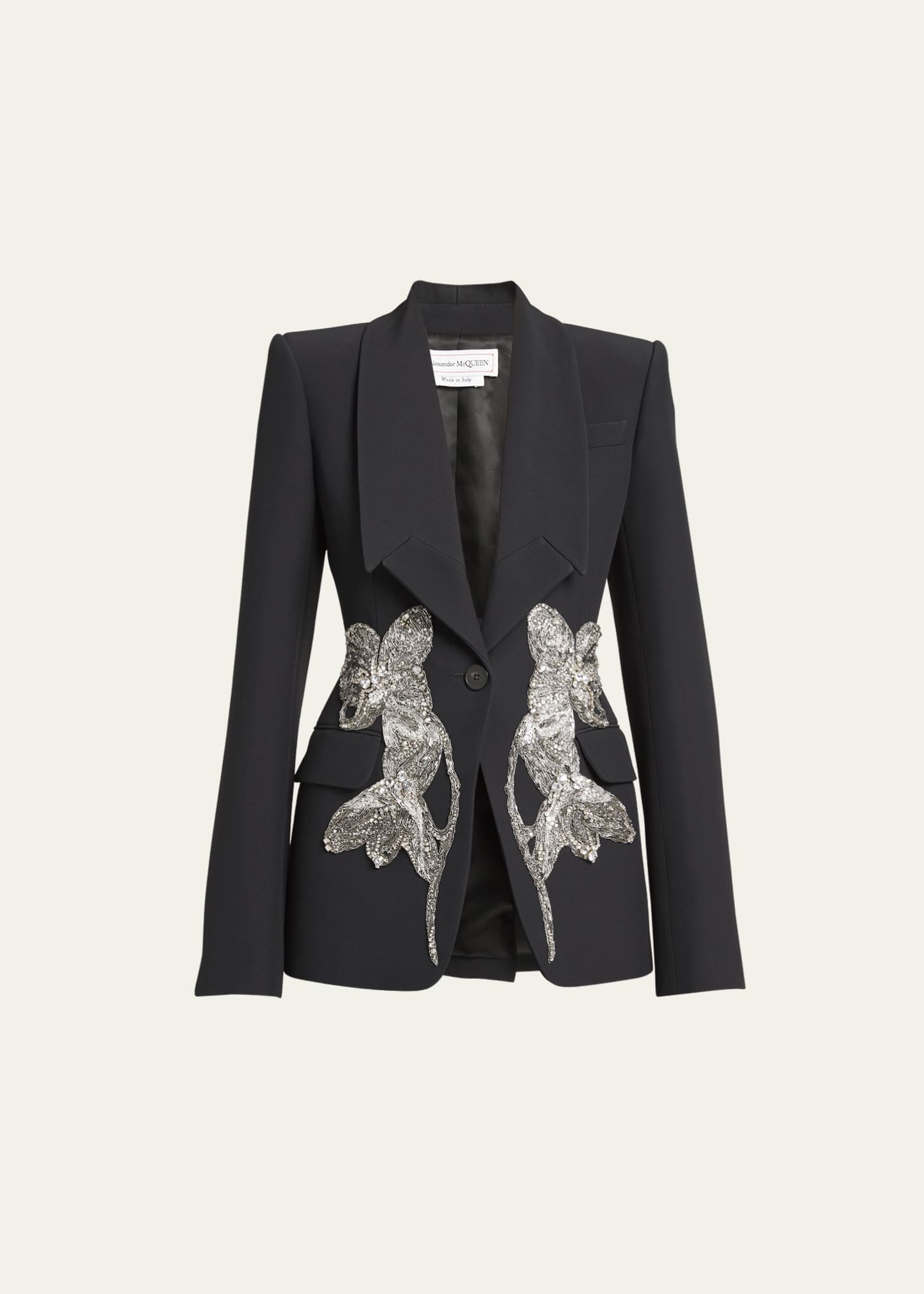Alexander McQueen Embellished Crepe Blazer Jacket Bergdorf Goodman