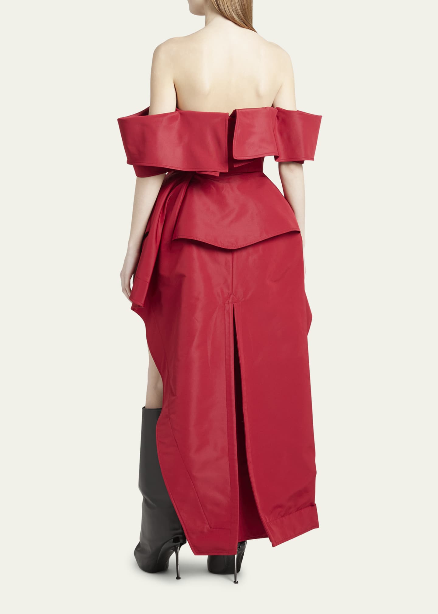 Alexander McQueen Off Shoulder Ruffled Evening Dress Bergdorf