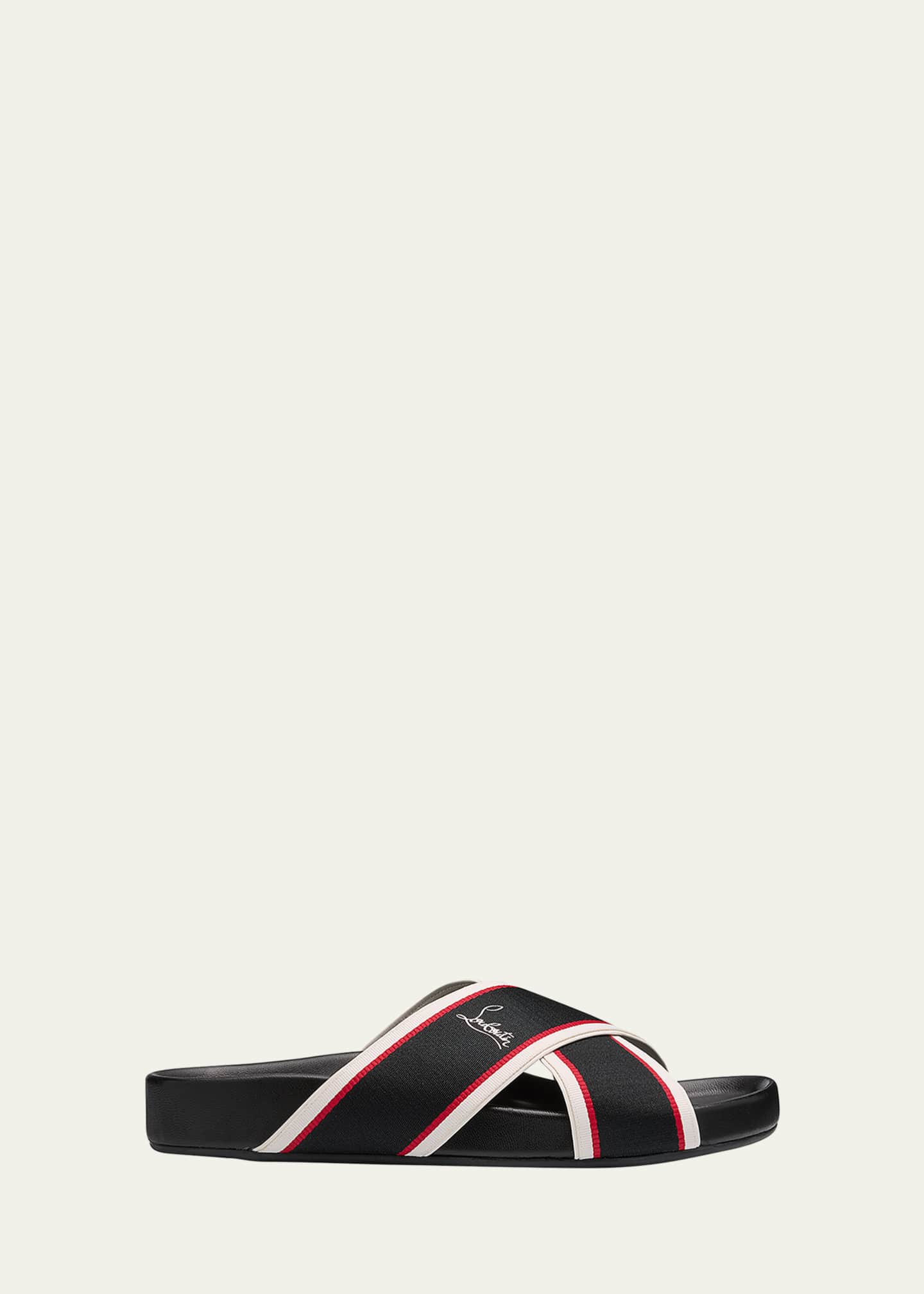 Christian Louboutin Men s Hot Cross Bizz Slide Sandals Bergdorf Goodman