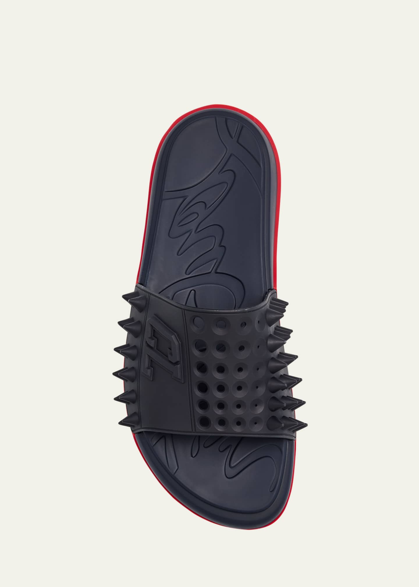 Christian Louboutin Men's Take It Easy Rubber Slide Sandals Image 6 of 6