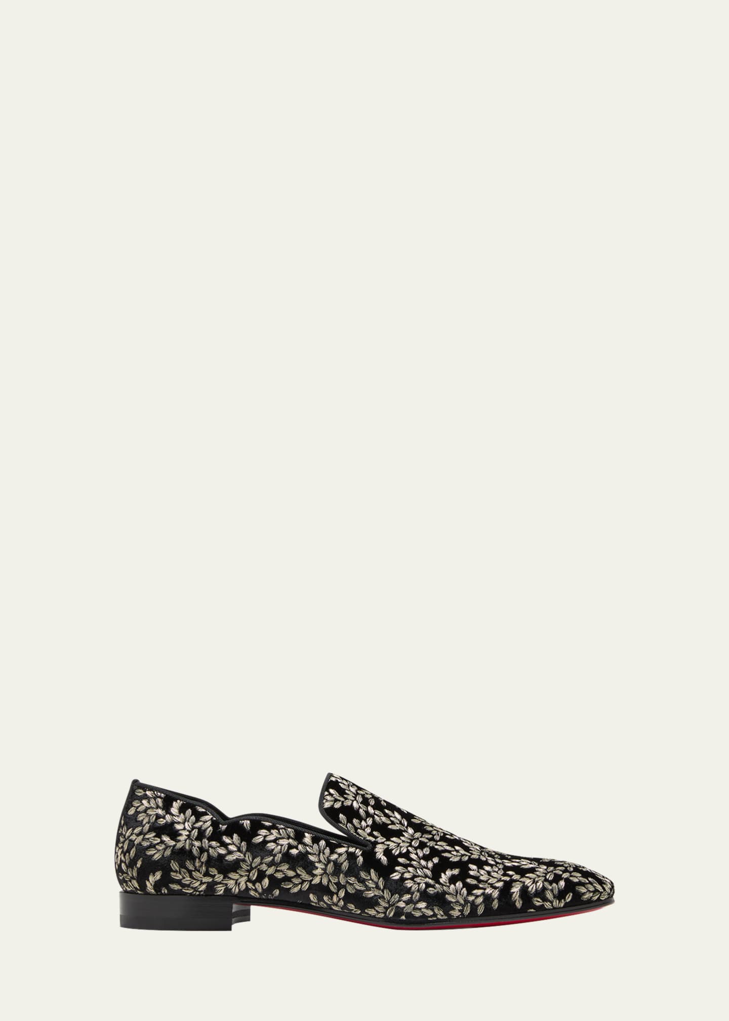 Embroidered online velvet loafers