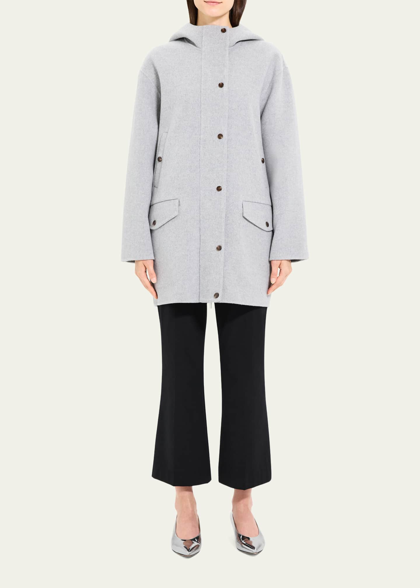 Doubleface Wool Cashmere Hooded Coat